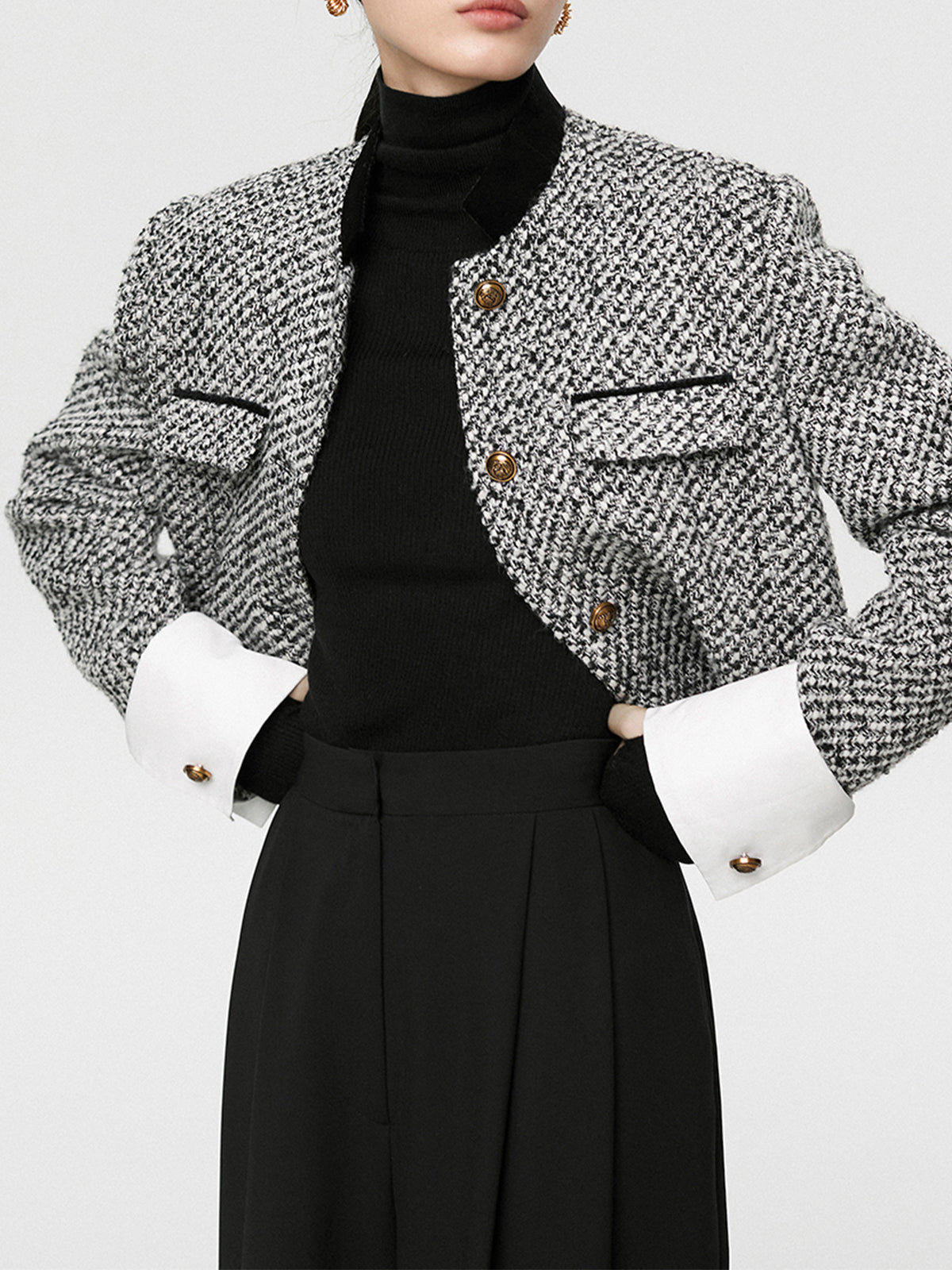 Candice | Tweed Boucle Cropped Blazer