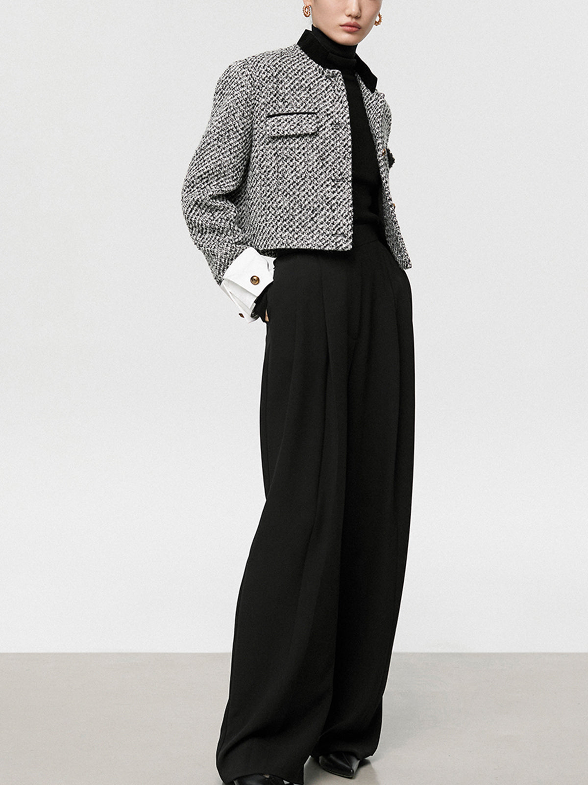 Candice | Tweed Boucle Cropped Blazer