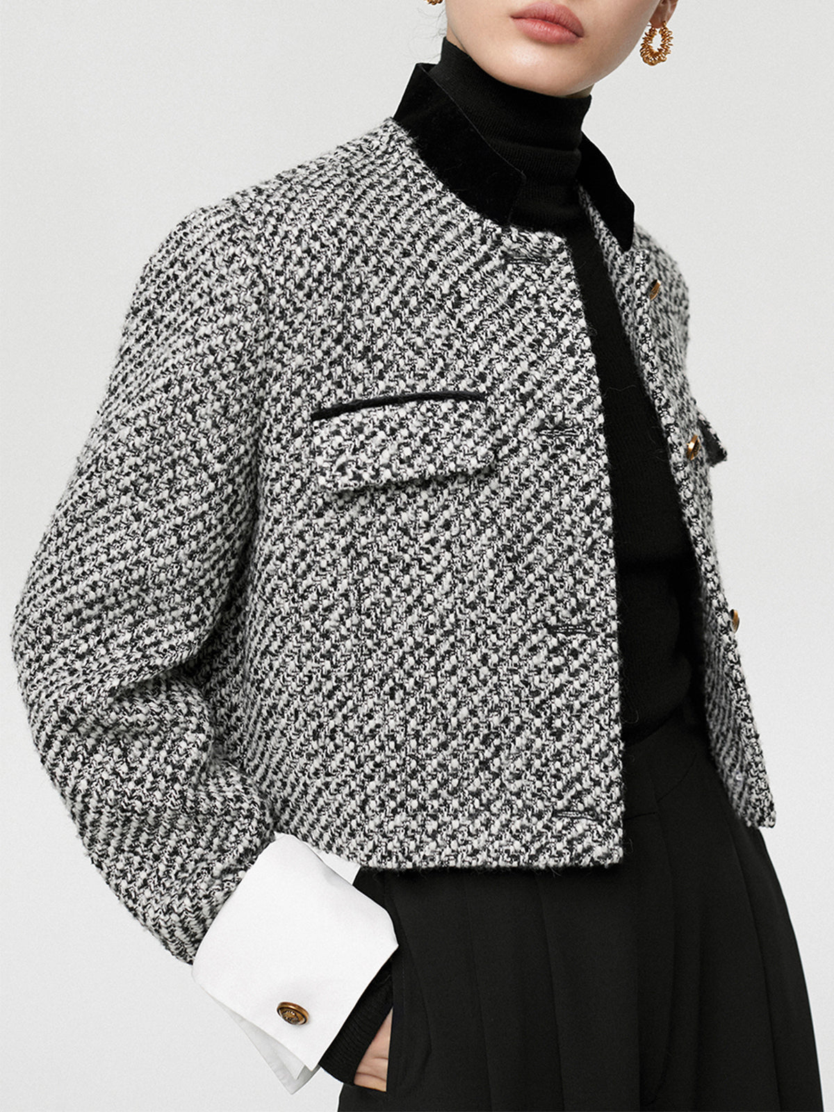 Candice | Tweed Boucle Cropped Blazer