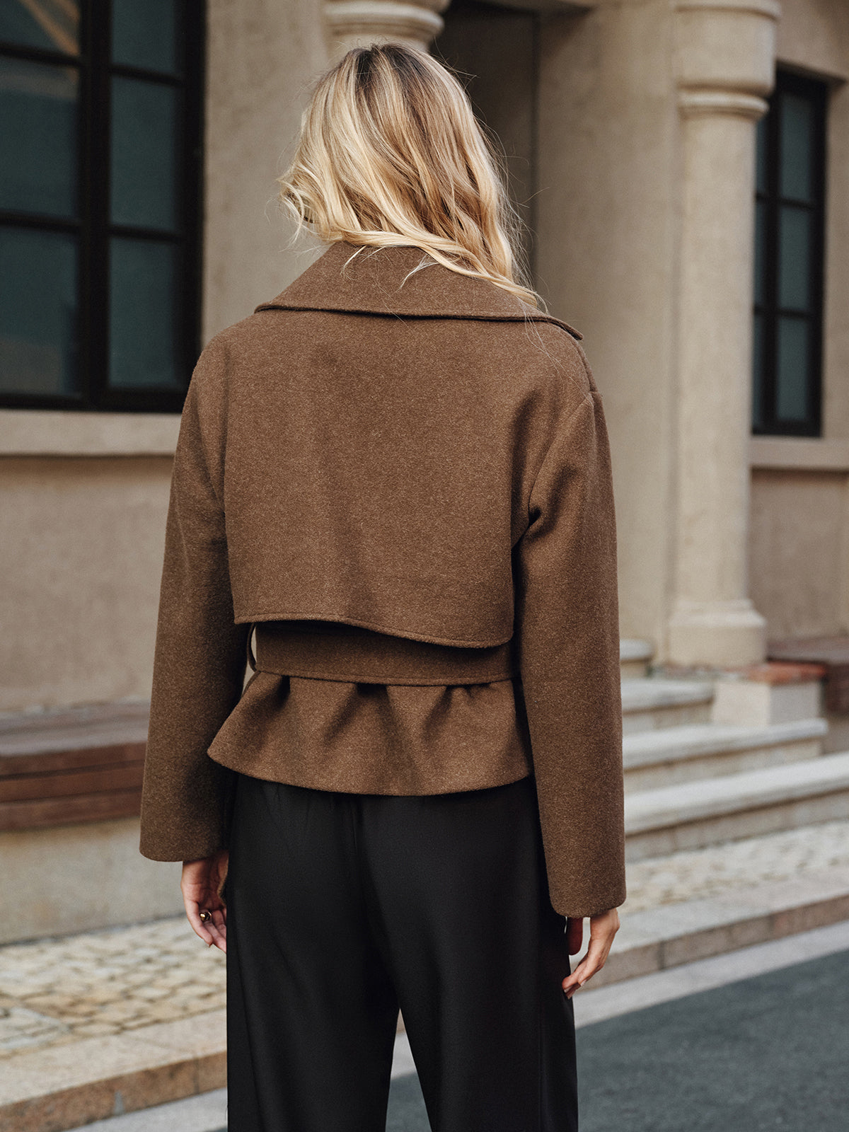 Cassidy | Sophisticated Belted Double-Breasted Tweed Coat