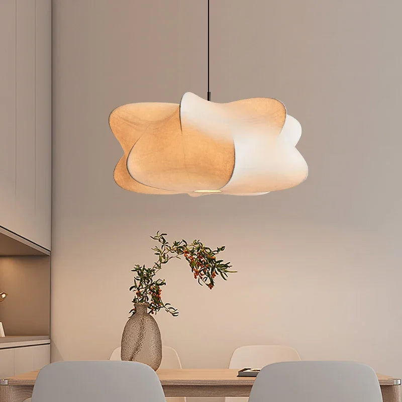 HikariWeave | Japanese Silk Wabi-Sabi Lamp with Natural Elegance