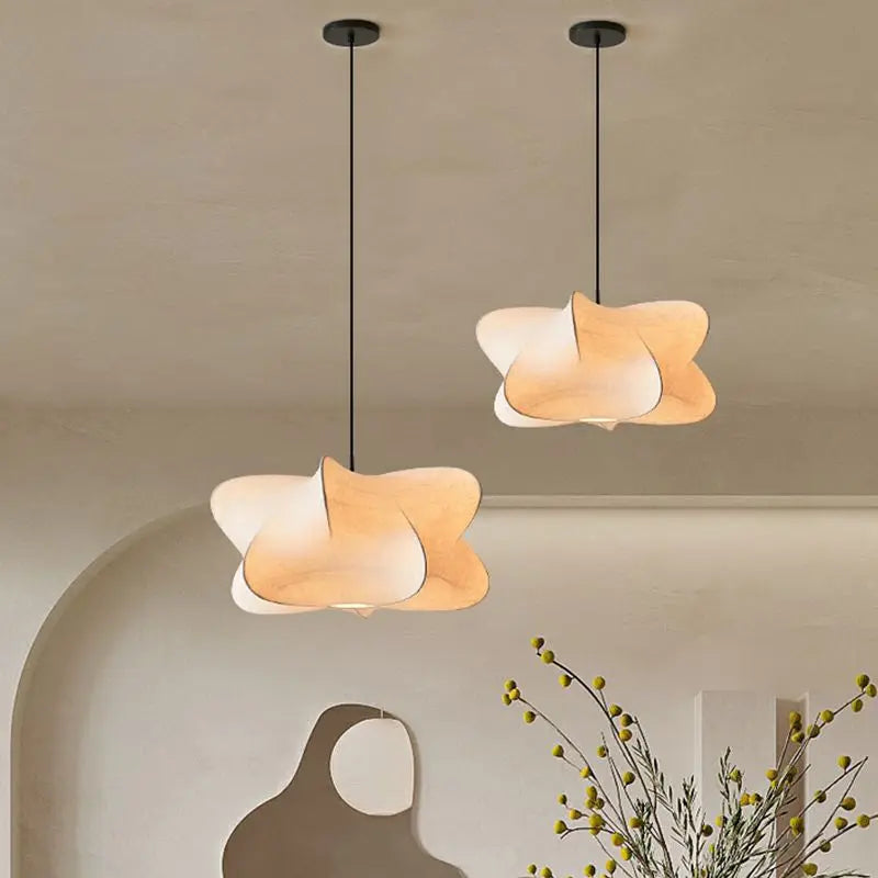 HikariWeave | Japanese Silk Wabi-Sabi Lamp with Natural Elegance