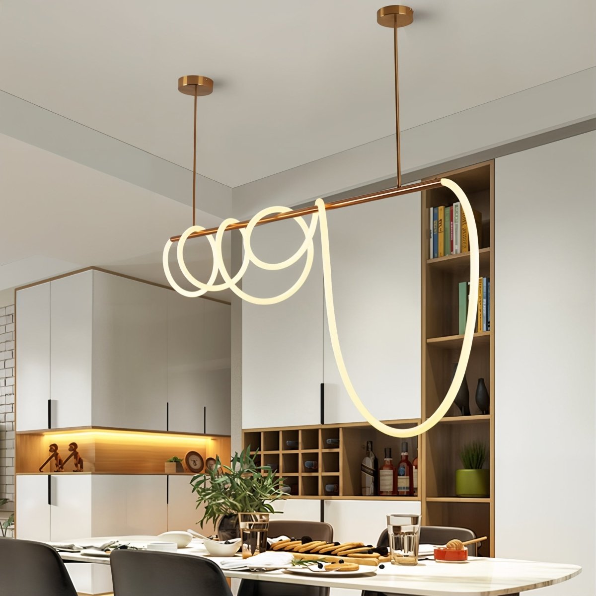 LumaCurve – Sleek Hanging LED Fixture with Contemporary Design and Flexible Suspension