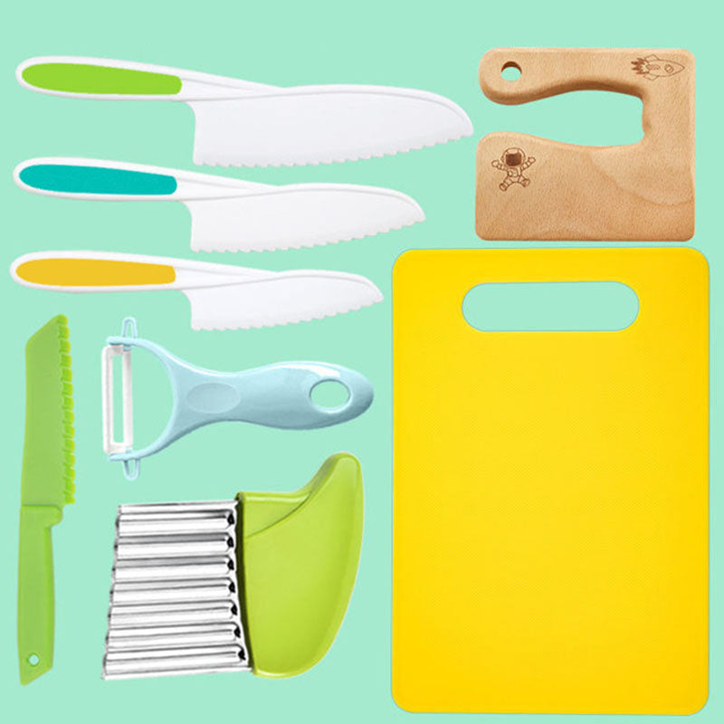 Kids 8-Piece Cooking Set – Child-Safe Knives and BPA-Free Kitchen Tools with Fun Accessories