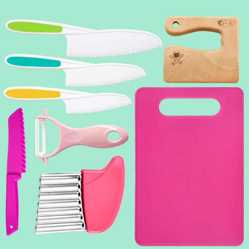 Kids 8-Piece Cooking Set – Child-Safe Knives and BPA-Free Kitchen Tools with Fun Accessories