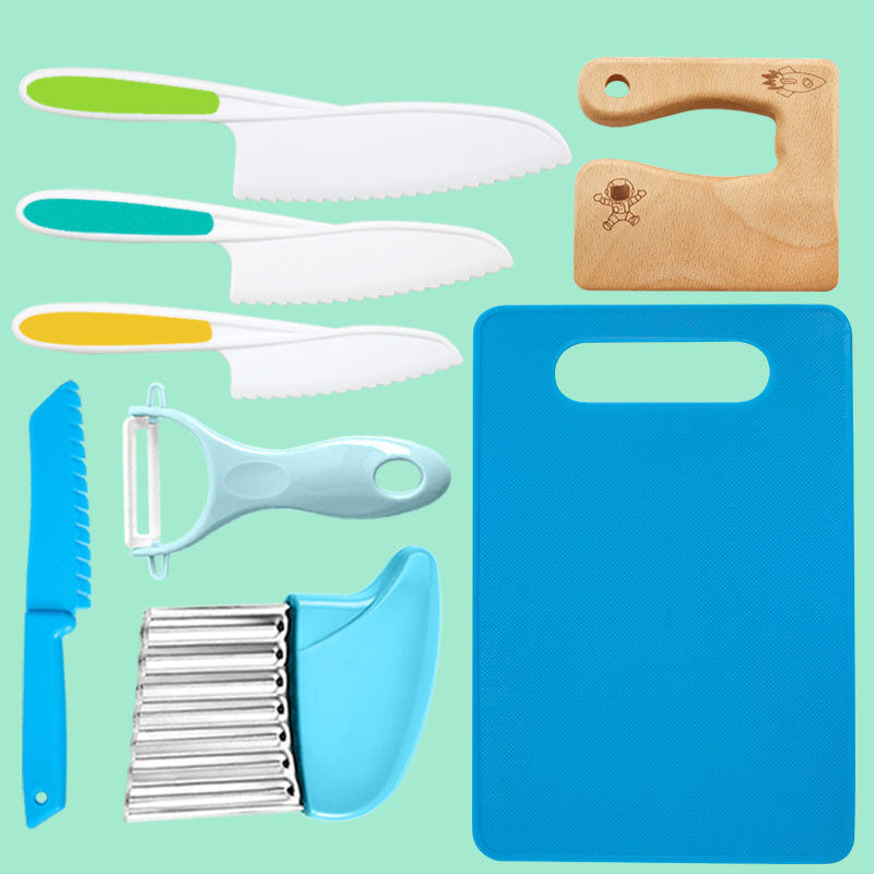 Kids 8-Piece Cooking Set – Child-Safe Knives and BPA-Free Kitchen Tools with Fun Accessories