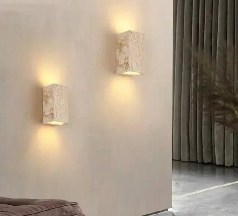 GoldenHue – Decorative Stone Wall Light in Vibrant Yellow Tone
