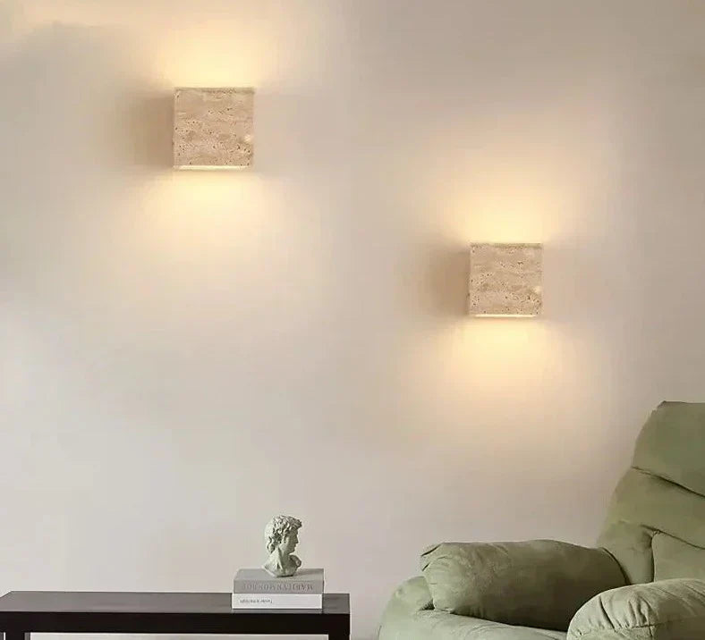 GoldenHue – Decorative Stone Wall Light in Vibrant Yellow Tone