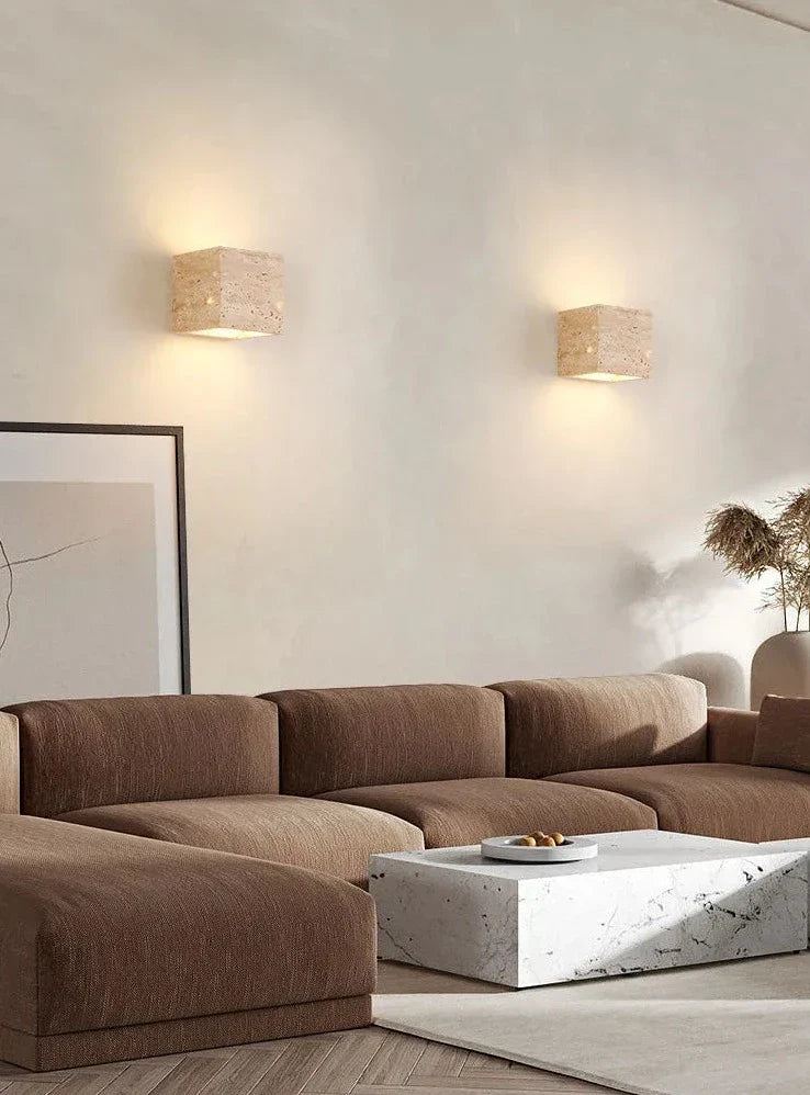GoldenHue – Decorative Stone Wall Light in Vibrant Yellow Tone