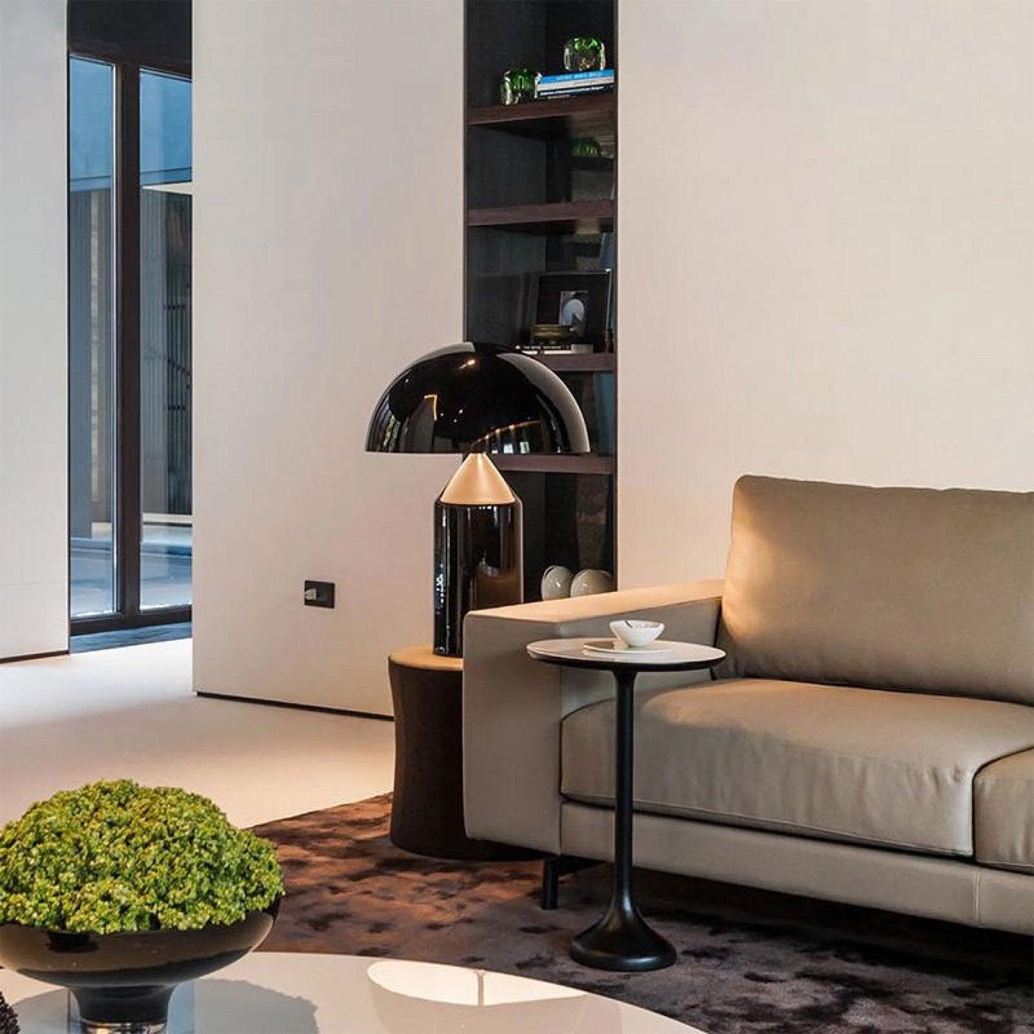 AuraMetal Table Lamp – Contemporary Metallic Design for Living Room, Bedside, or Desk, offering Warm Ambient Lighting and Elegant Style.