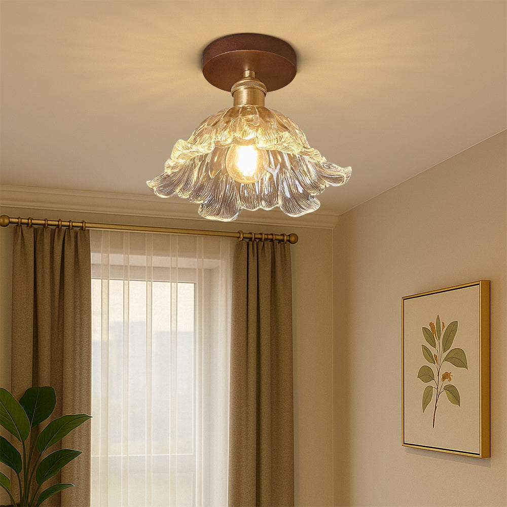 DahliaBloom | Flower Glass Ceiling Lamp for Classic Elegance