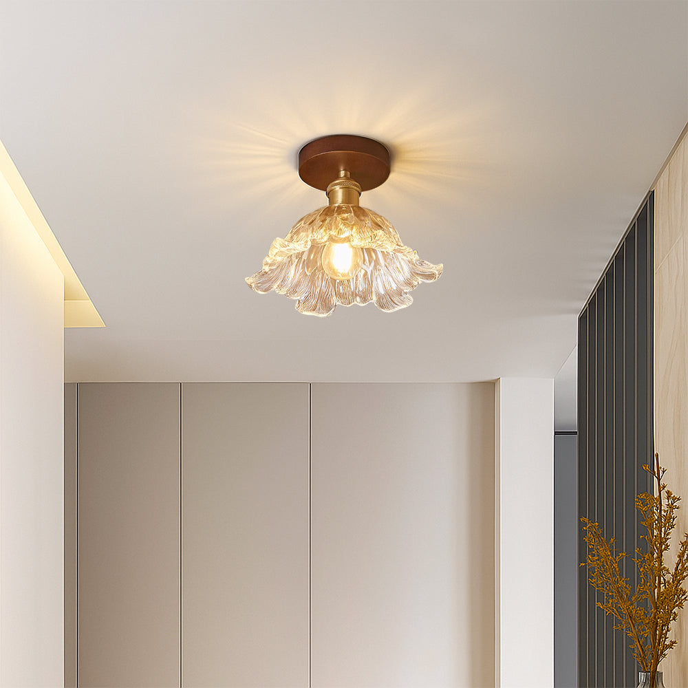 DahliaBloom | Flower Glass Ceiling Lamp for Classic Elegance