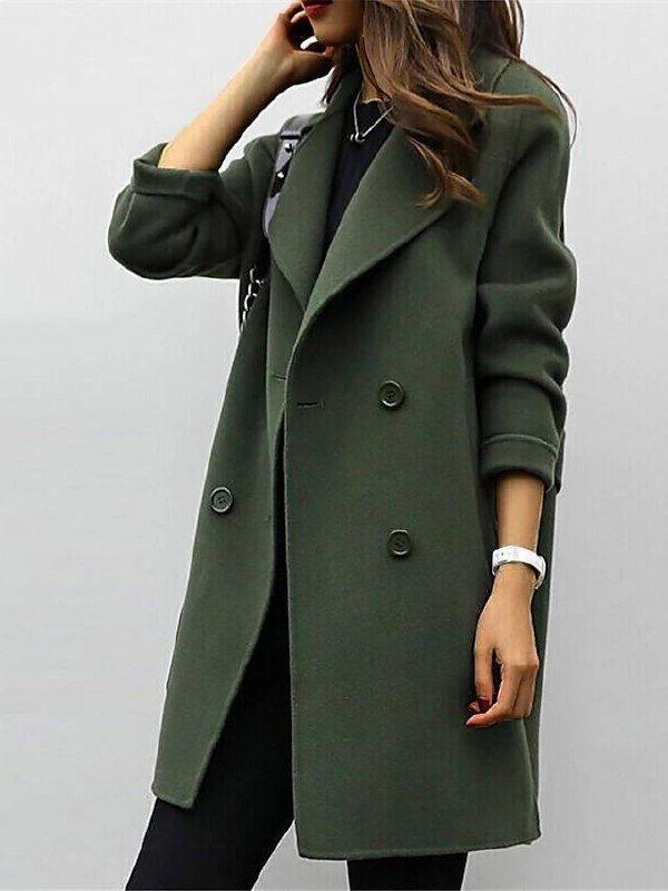 Selena | Classic Black Trench Coat for Women - Stylish Winter Elegance