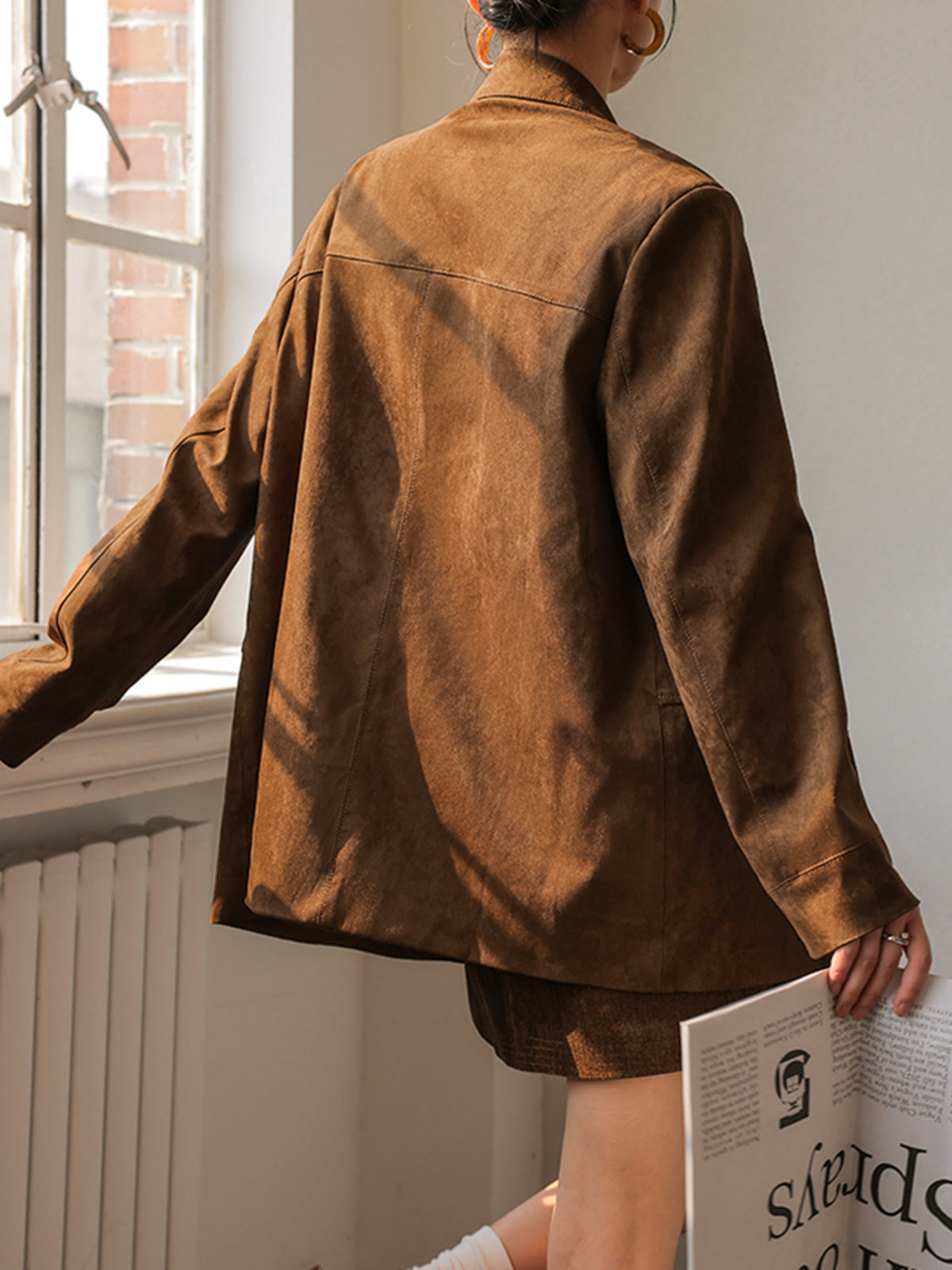 Denise | Vintage Suede Button Blazer