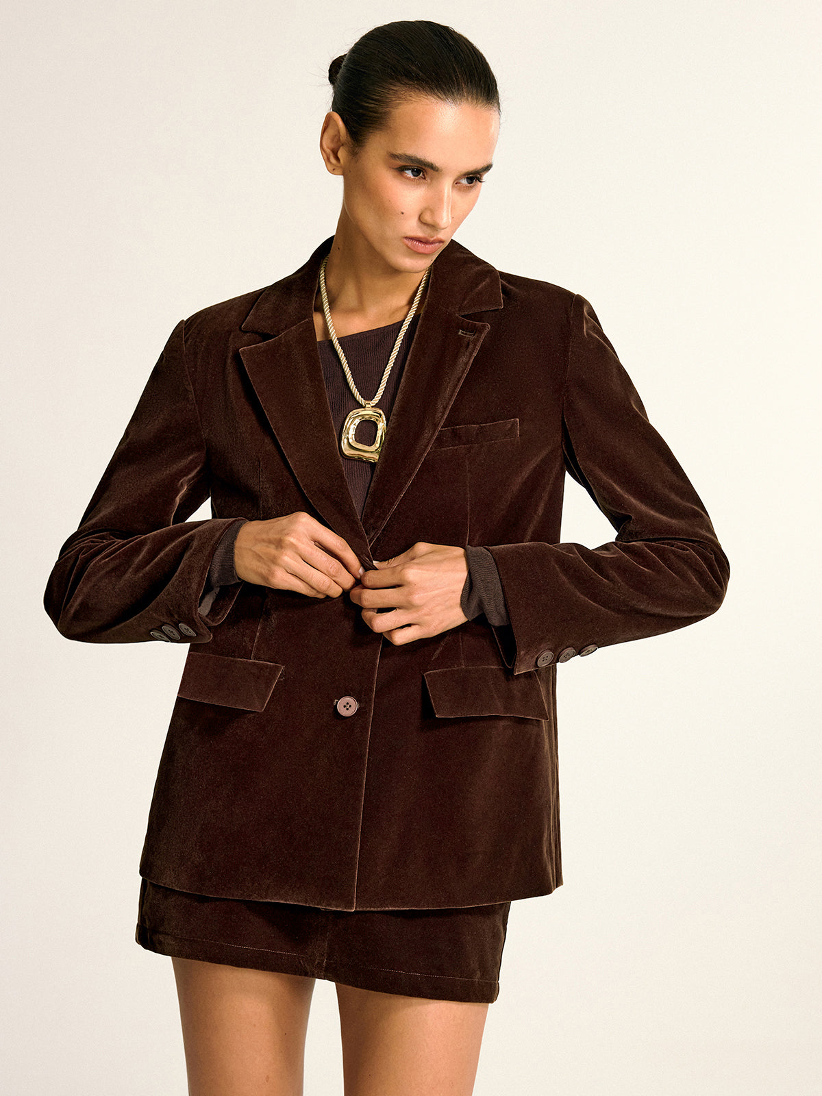 Destiny | Refined Velvet Shawl Collar Blazer
