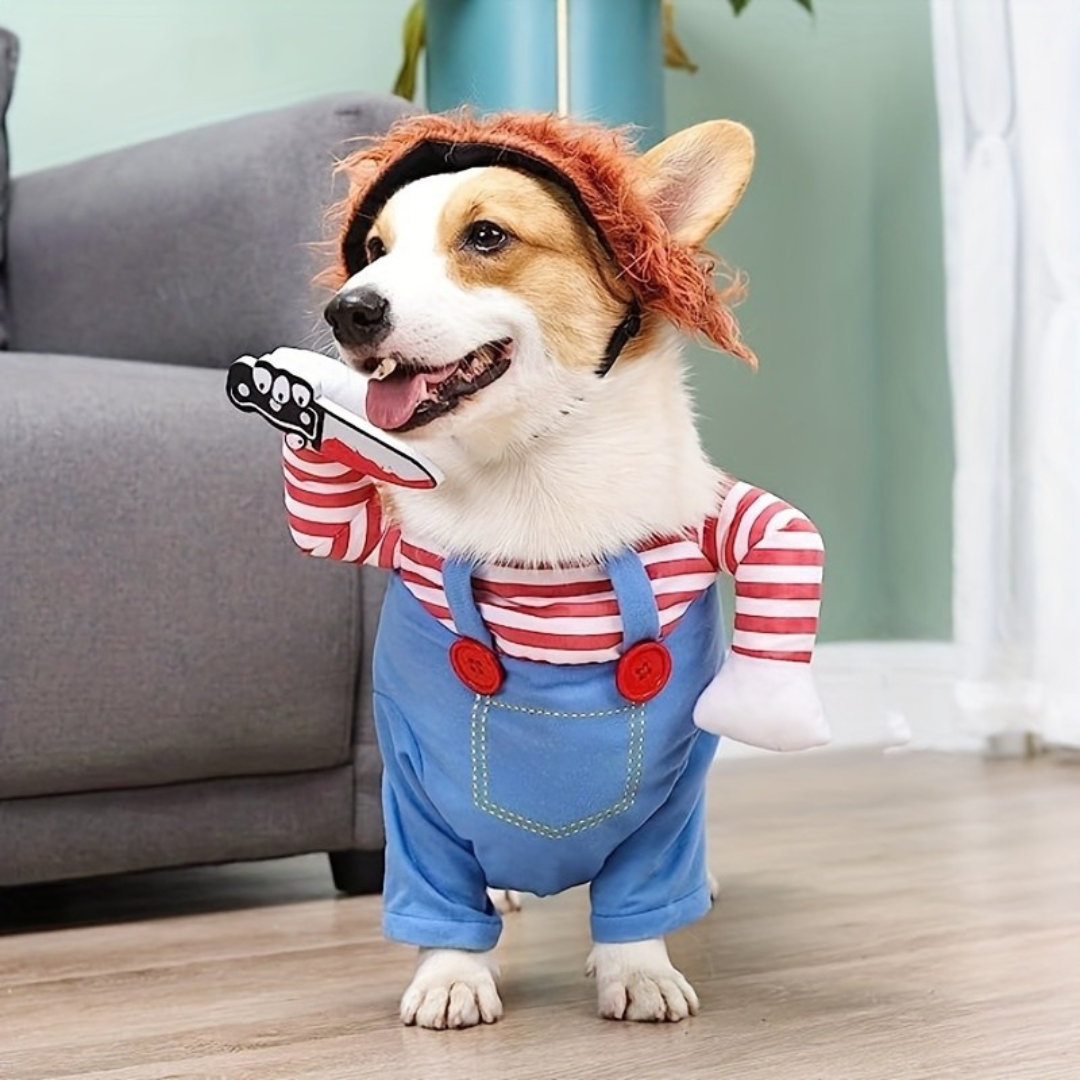 Plush Dog Outfit | Funny Scary Doll Design Halloween Costume