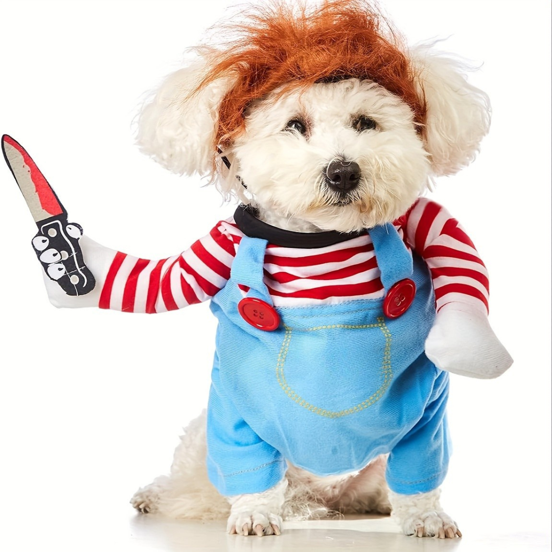 Plush Dog Outfit | Funny Scary Doll Design Halloween Costume