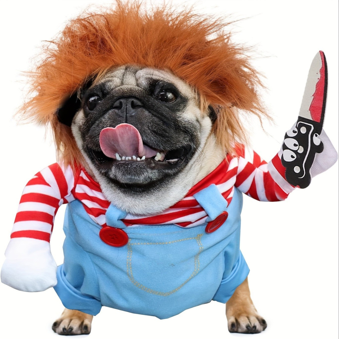 Plush Dog Outfit | Funny Scary Doll Design Halloween Costume