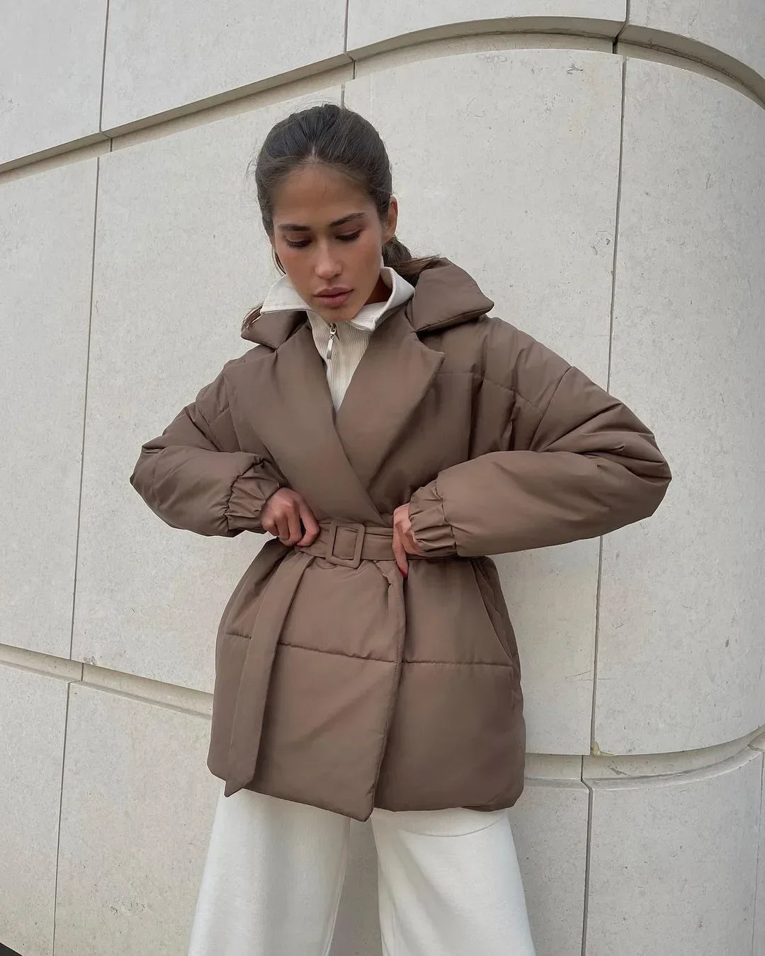 Dolie | Elegant Belted Puffer Jacket for Cold Weather