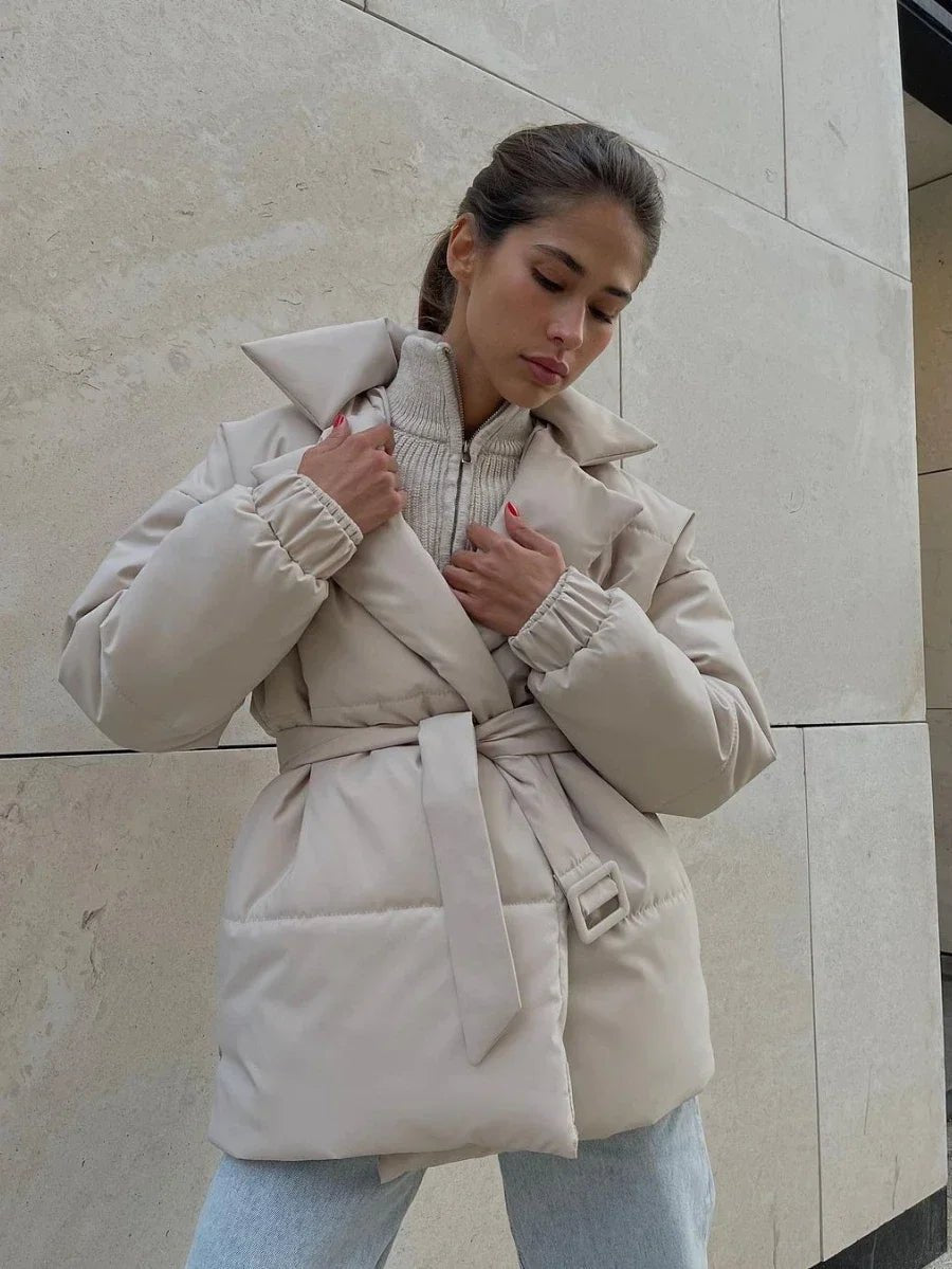 Dolie | Elegant Belted Puffer Jacket for Cold Weather