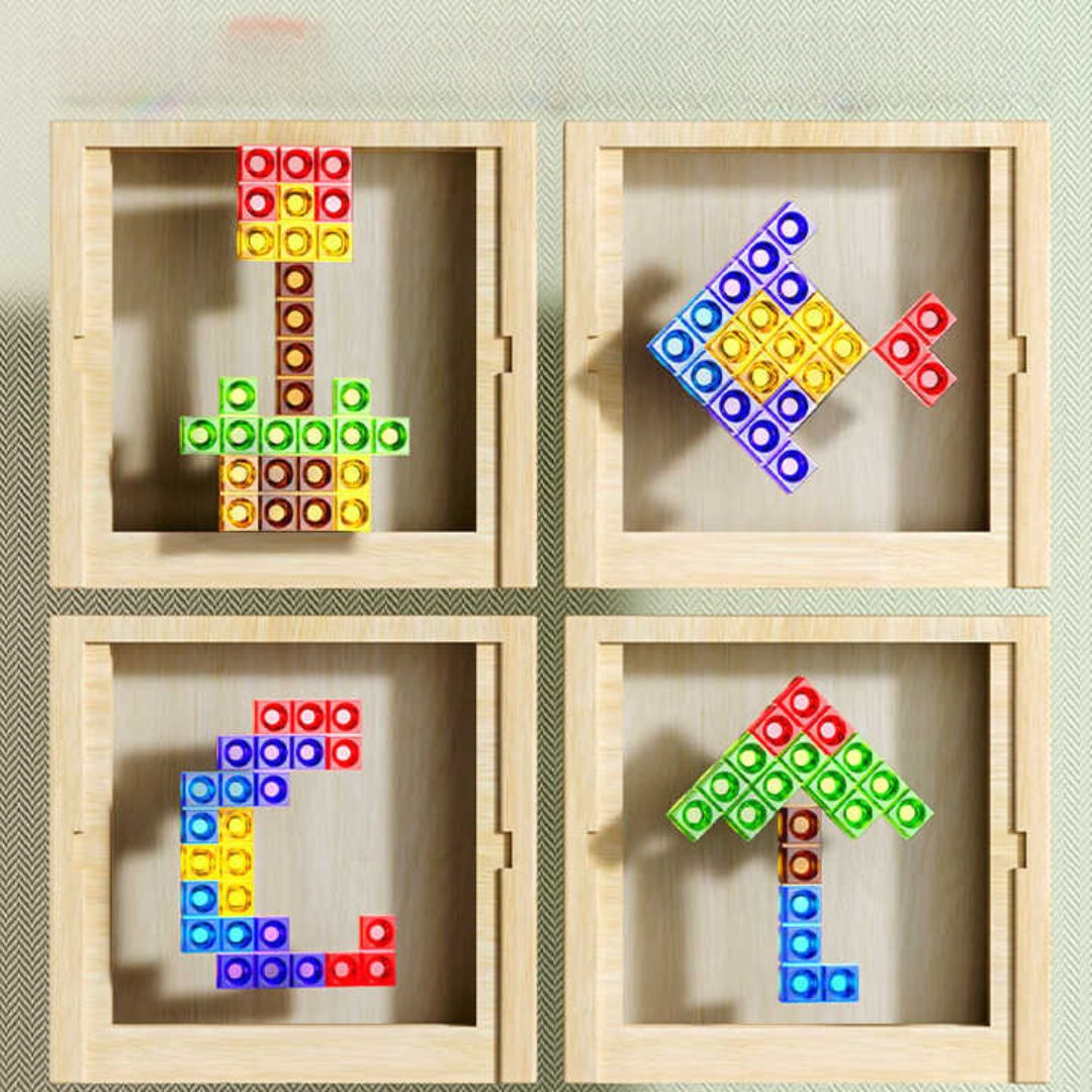 Sustainable Wooden Puzzle Game – Eco-Friendly Tetris Block Toy for Family Fun and Learning