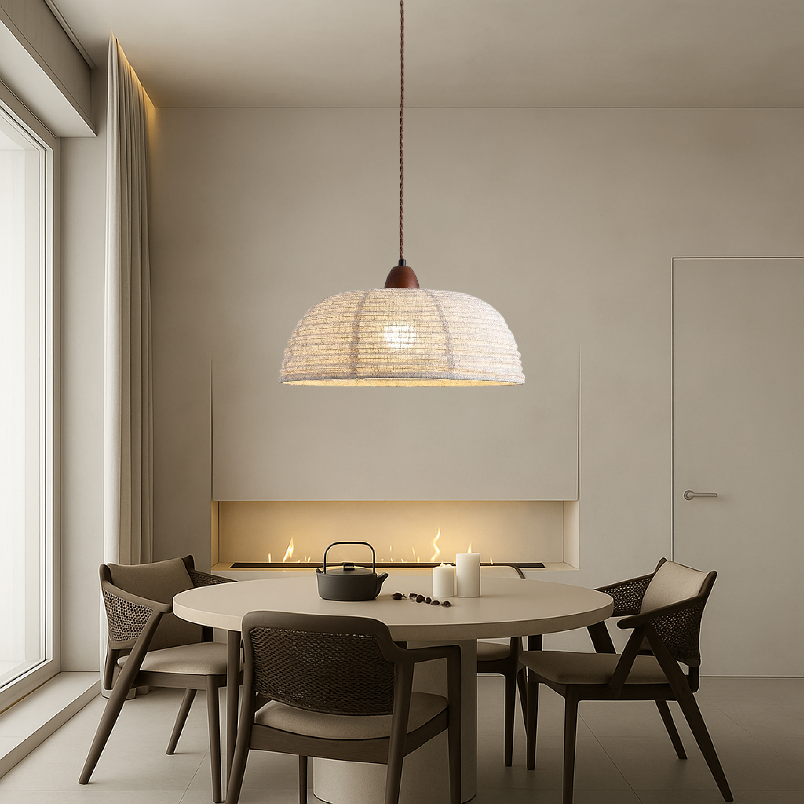 Elano | Retro Fabric Hanging Pendant Light for Cozy Spaces