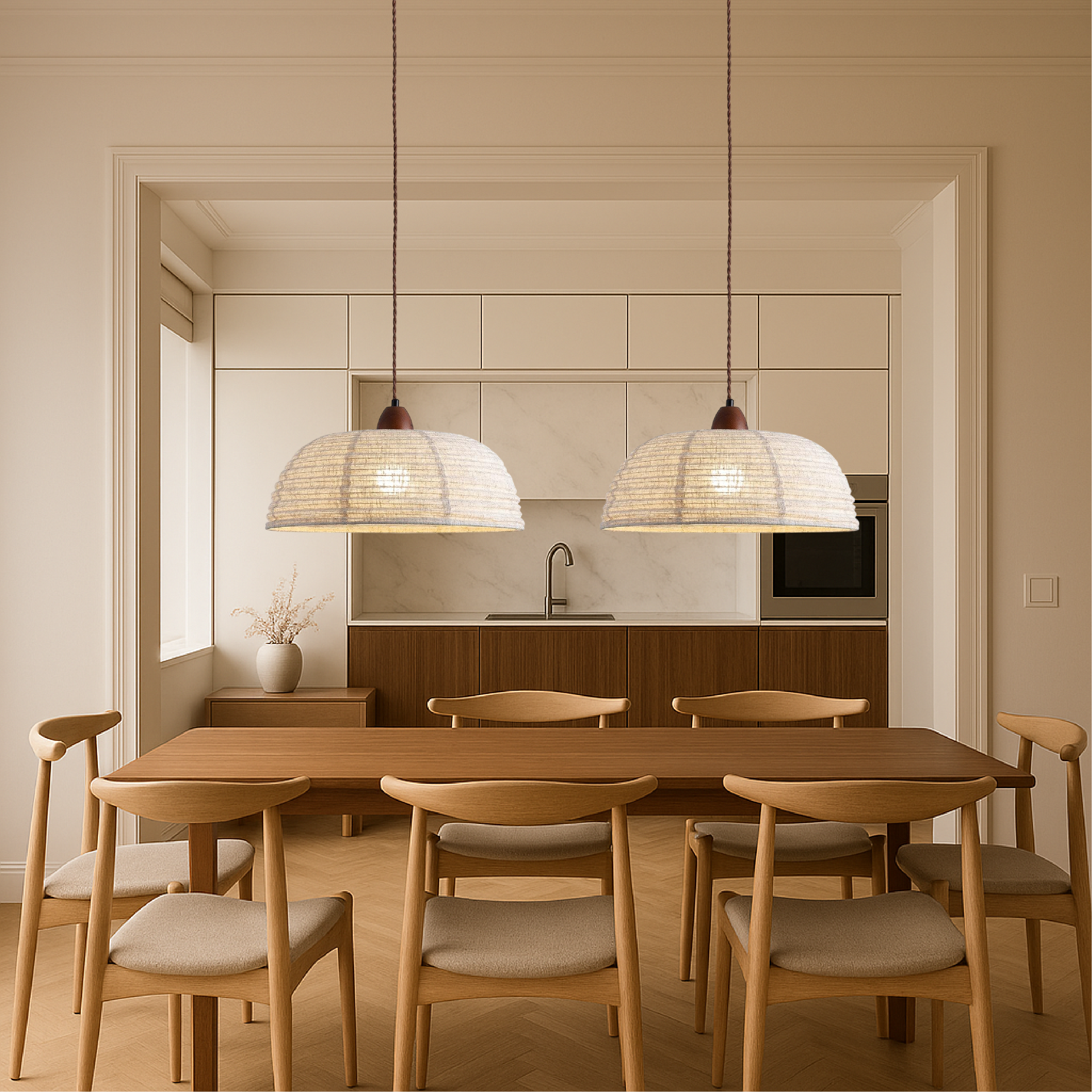Elano | Retro Fabric Hanging Pendant Light for Cozy Spaces
