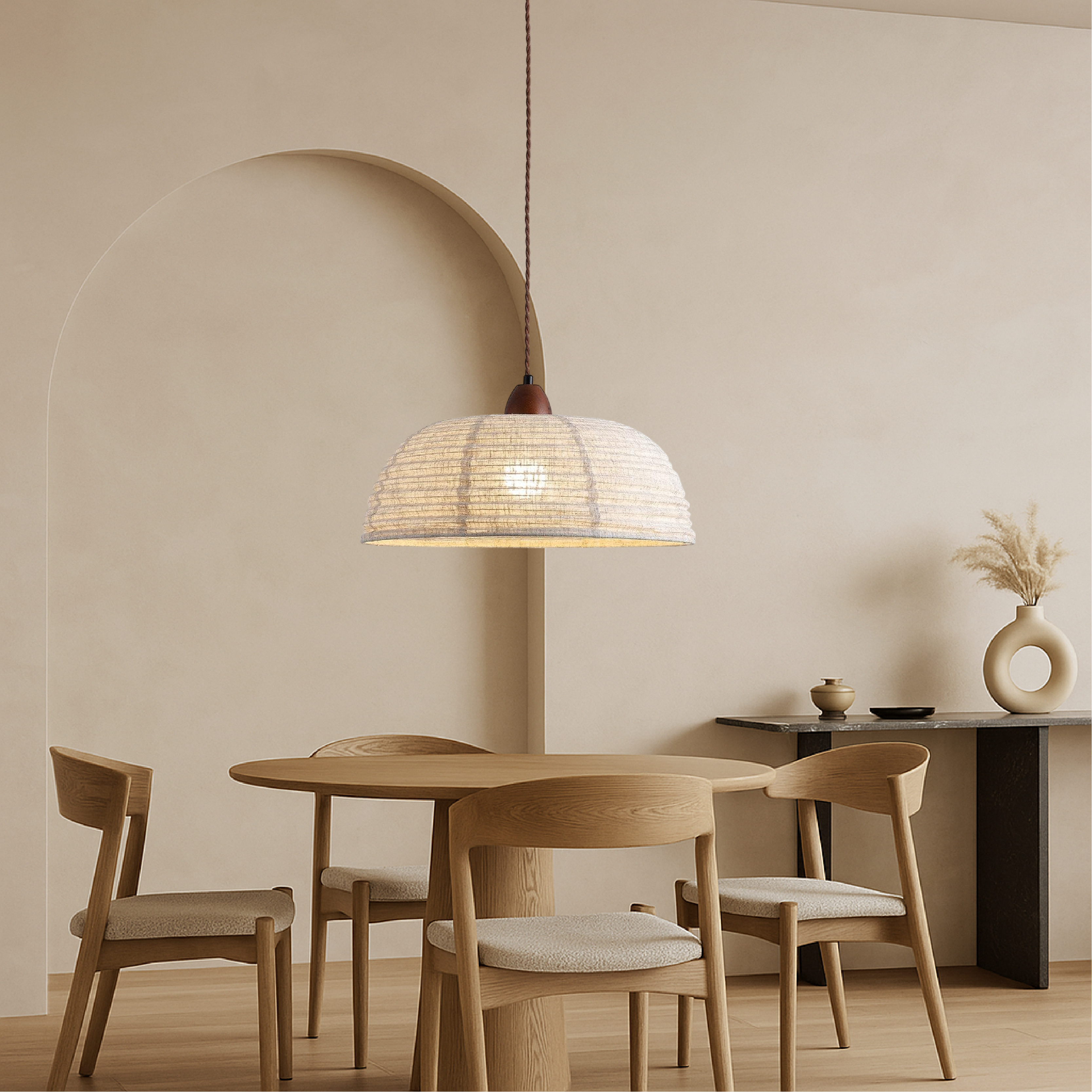 Elano | Retro Fabric Hanging Pendant Light for Cozy Spaces
