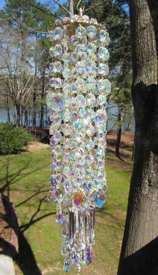 HarmonyGleam – Decorative Crystal Wind Chime for Tranquil Garden Settings