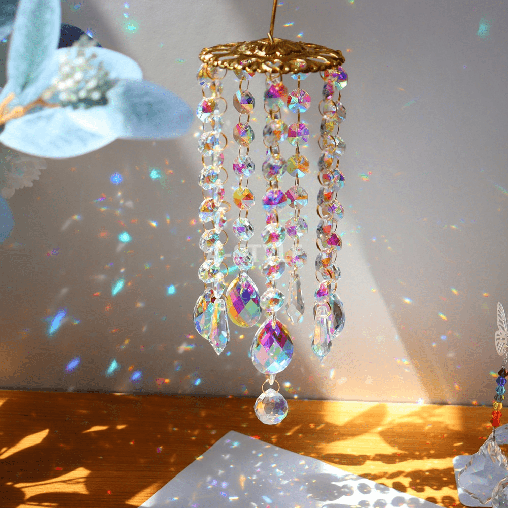 HarmonyGleam – Decorative Crystal Wind Chime for Tranquil Garden Settings