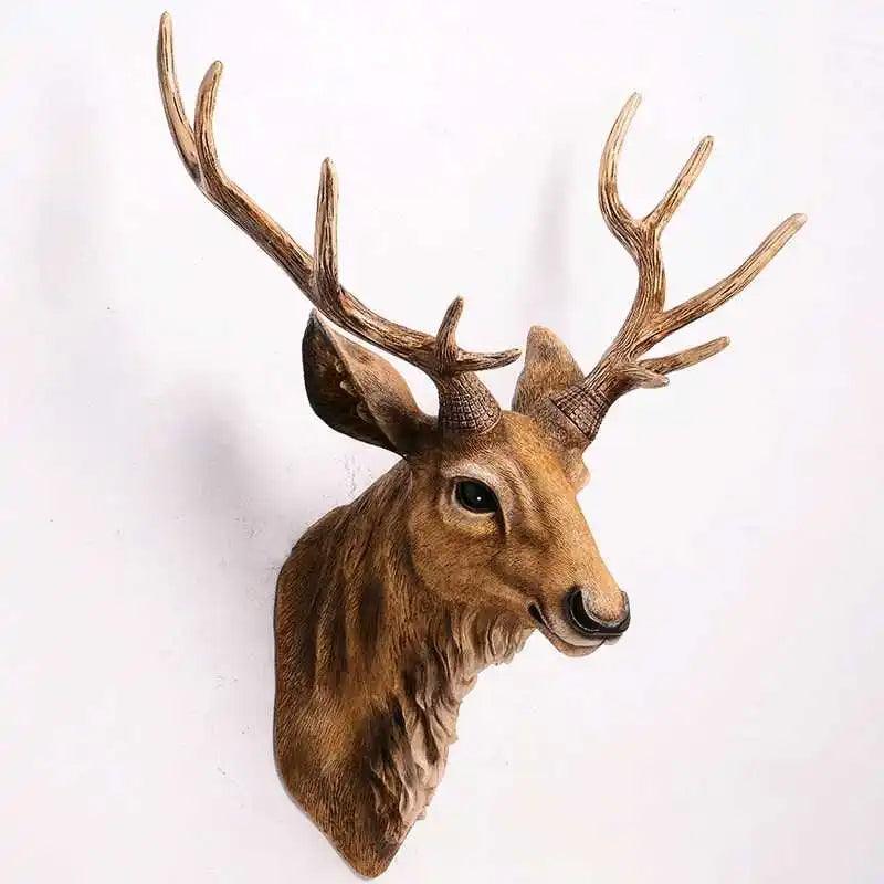 Forest King Faux Decor – Handmade Resin Art for a Unique Home Accent, at 40 x 45 cm, presenting an Elegant Faux Deer Head for your wall.