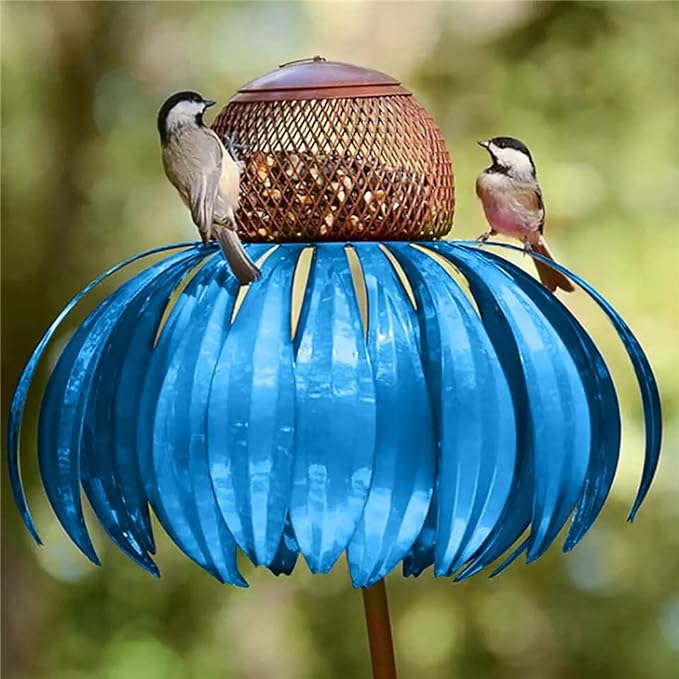 Elegant Metal Bird Feeder with Sunflower Design – Durable and Weather Resistant Garden Feeder