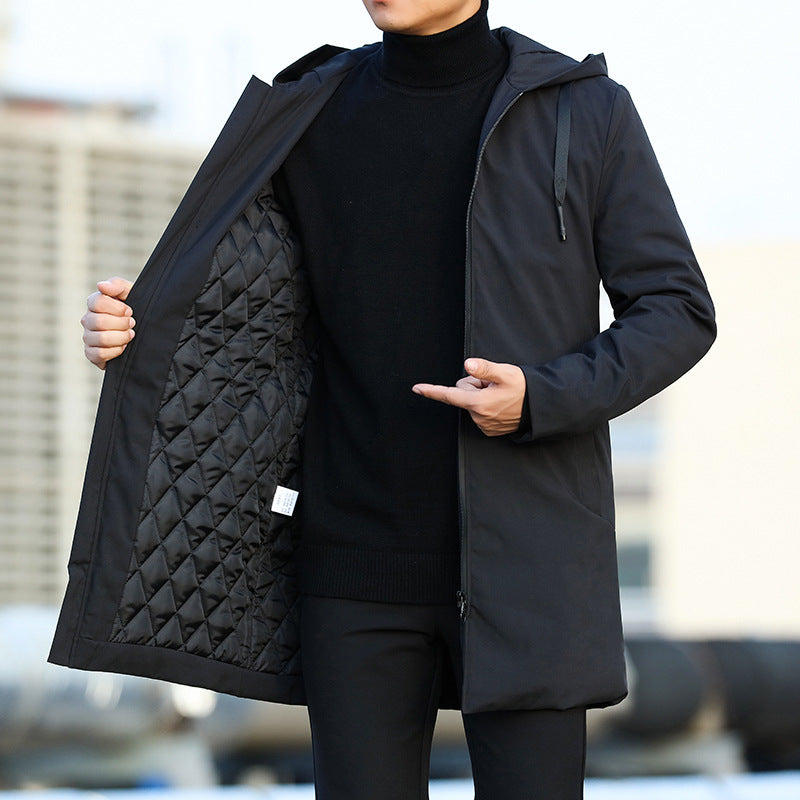 Carter | Quilted Men's Winter Jacket - Warm Hooded Design for Cold Days