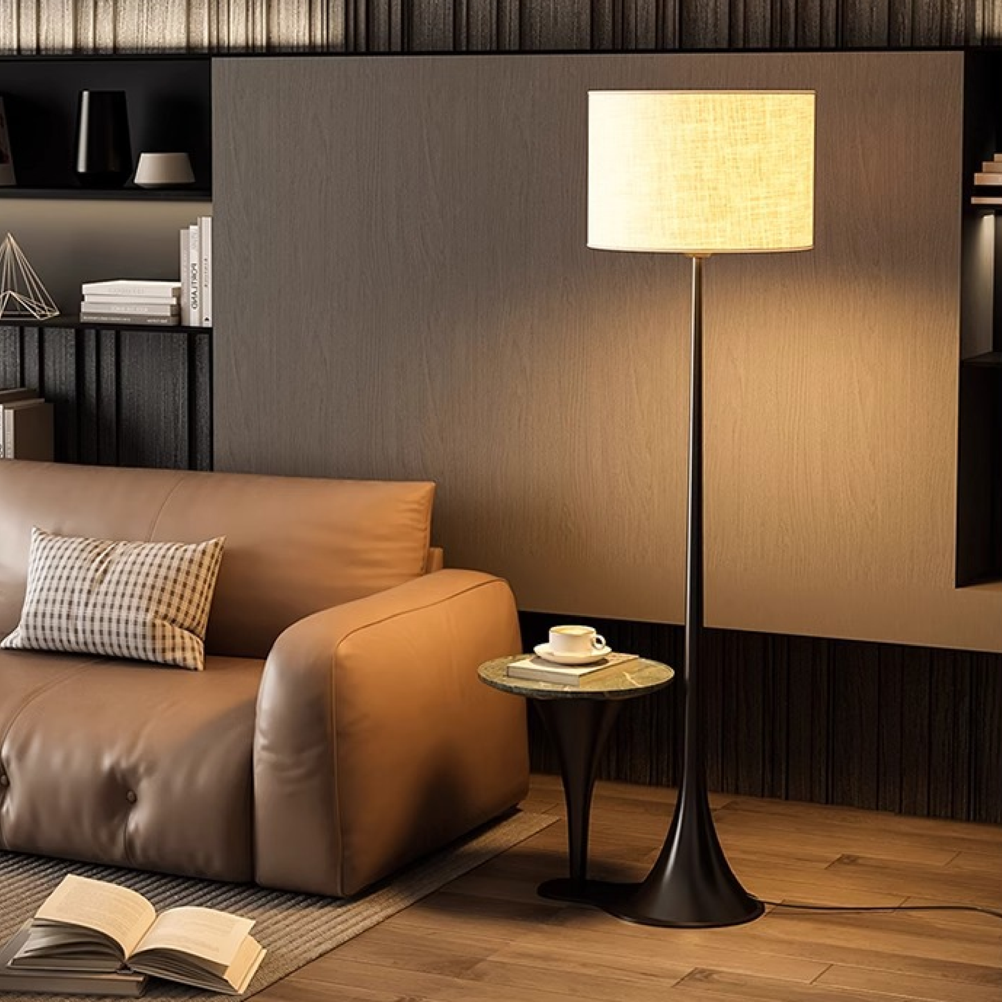 Elyth | Sophisticated Silk Floor Lamp