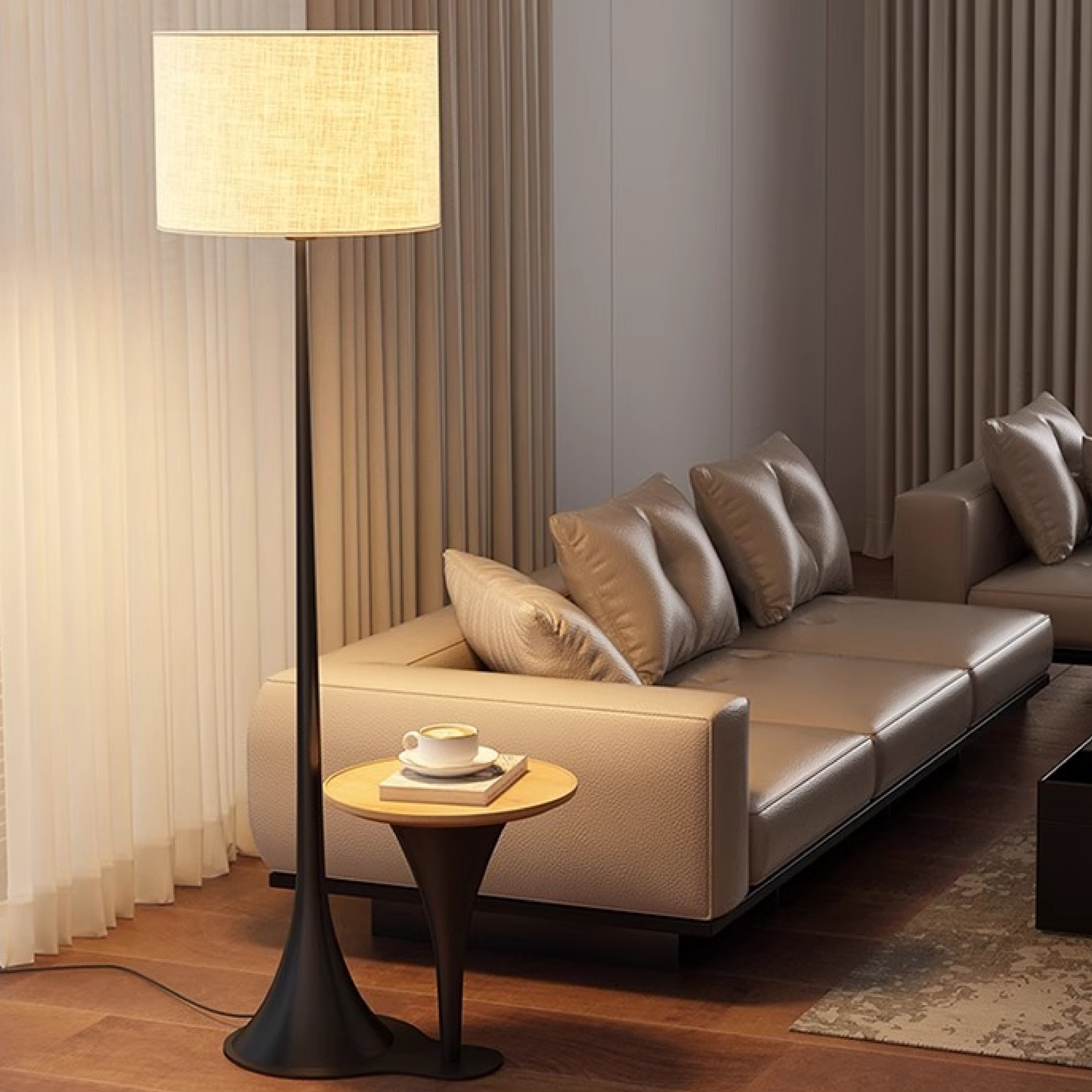 Elyth | Sophisticated Silk Floor Lamp