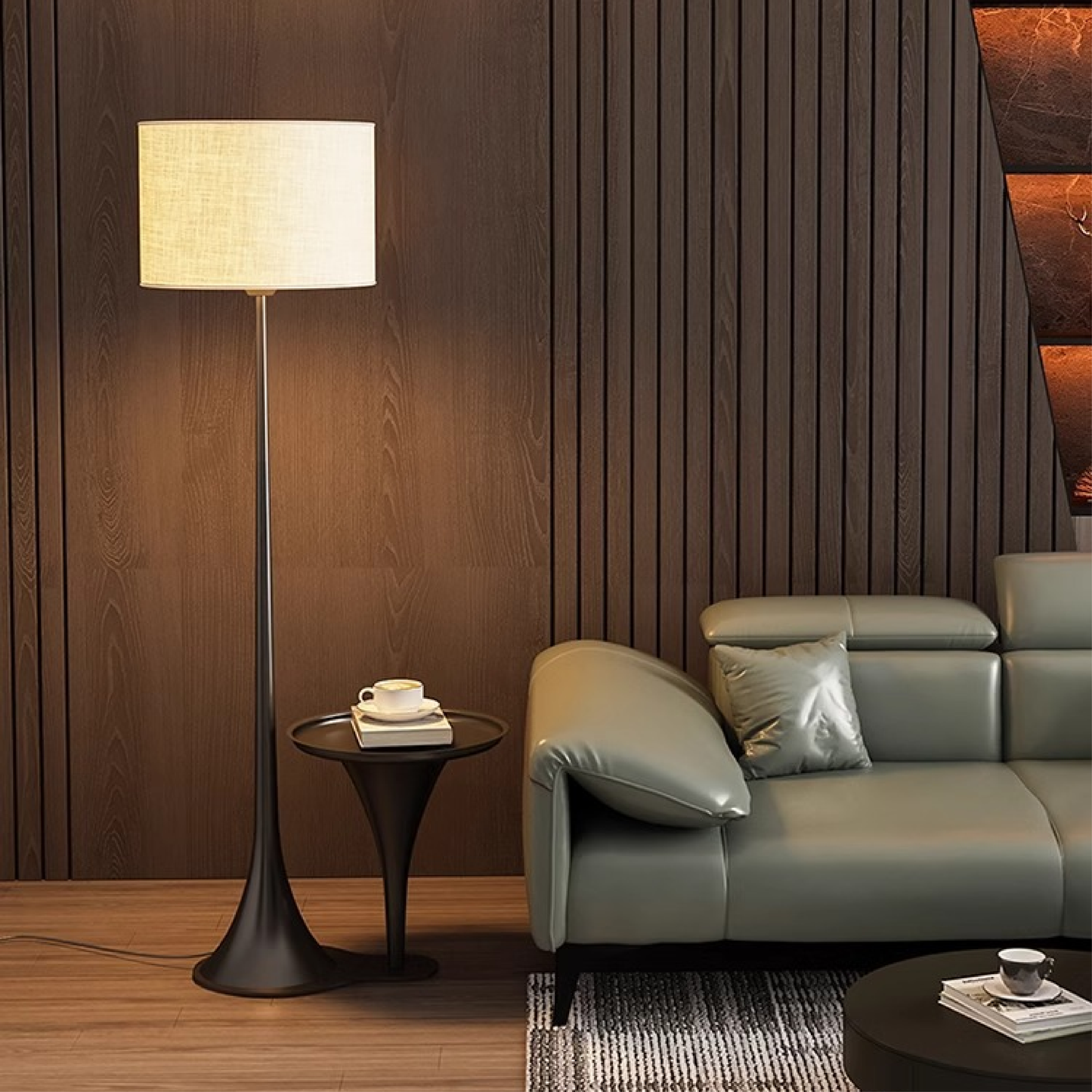 Elyth | Sophisticated Silk Floor Lamp