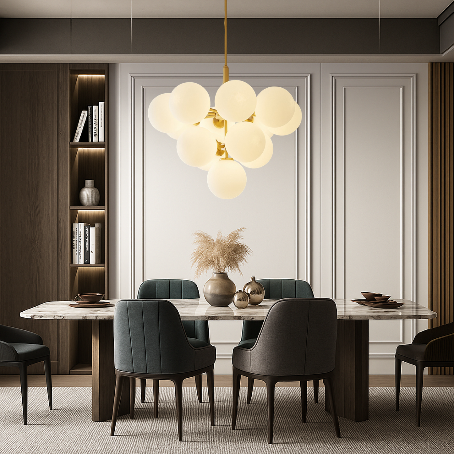 Entra | Nordic Ball Chandelier with Luminous Modern Design