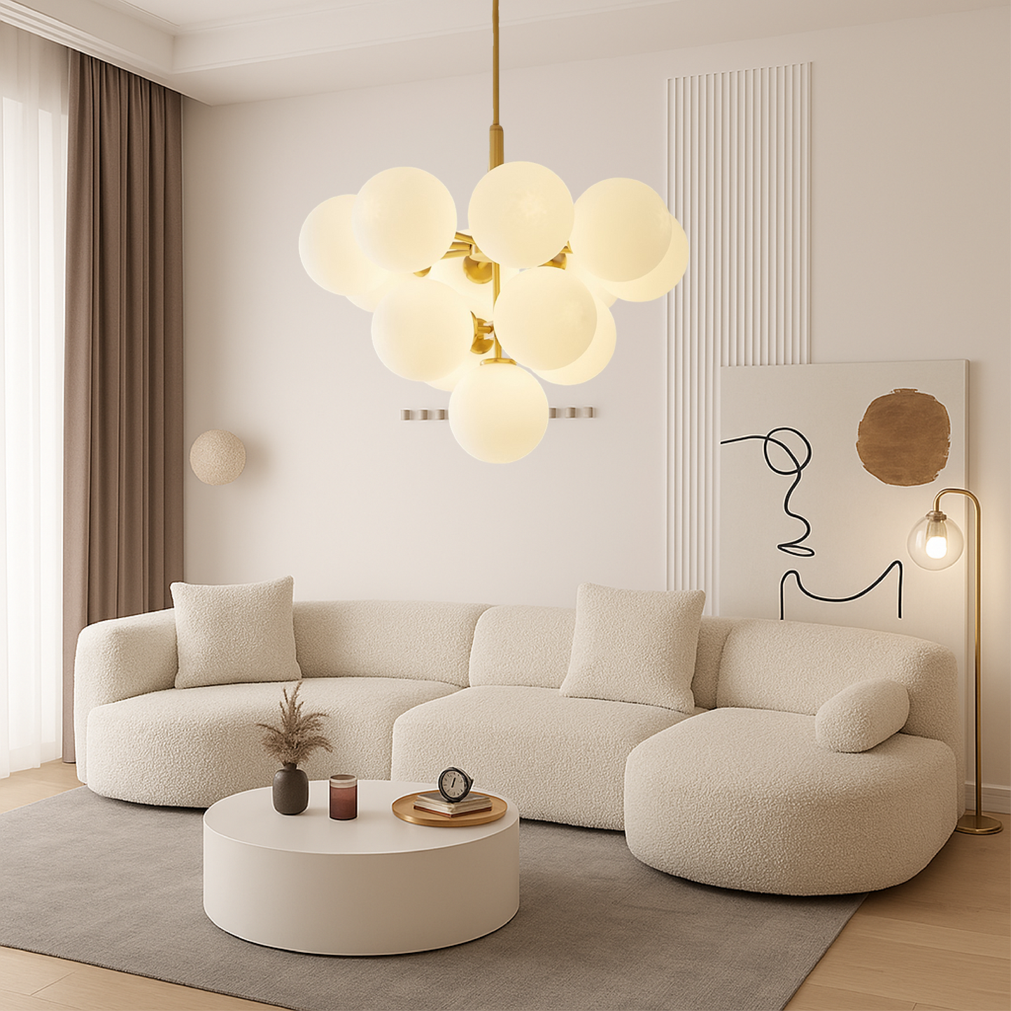 Entra | Nordic Ball Chandelier with Luminous Modern Design
