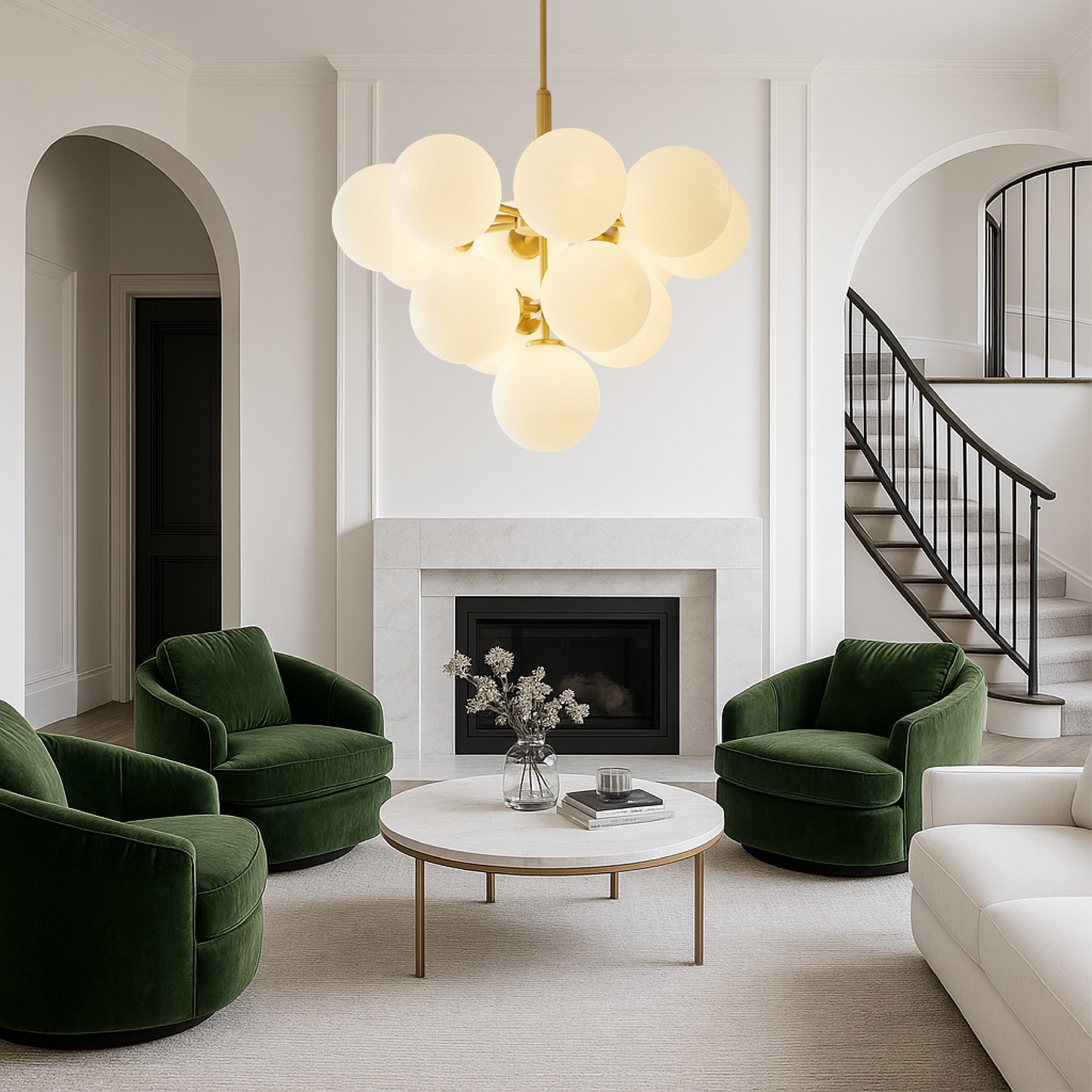 Entra | Nordic Ball Chandelier with Luminous Modern Design