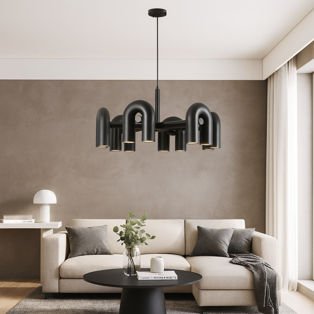 Evania | Modern Bauhaus Chandelier with Artistic Appeal