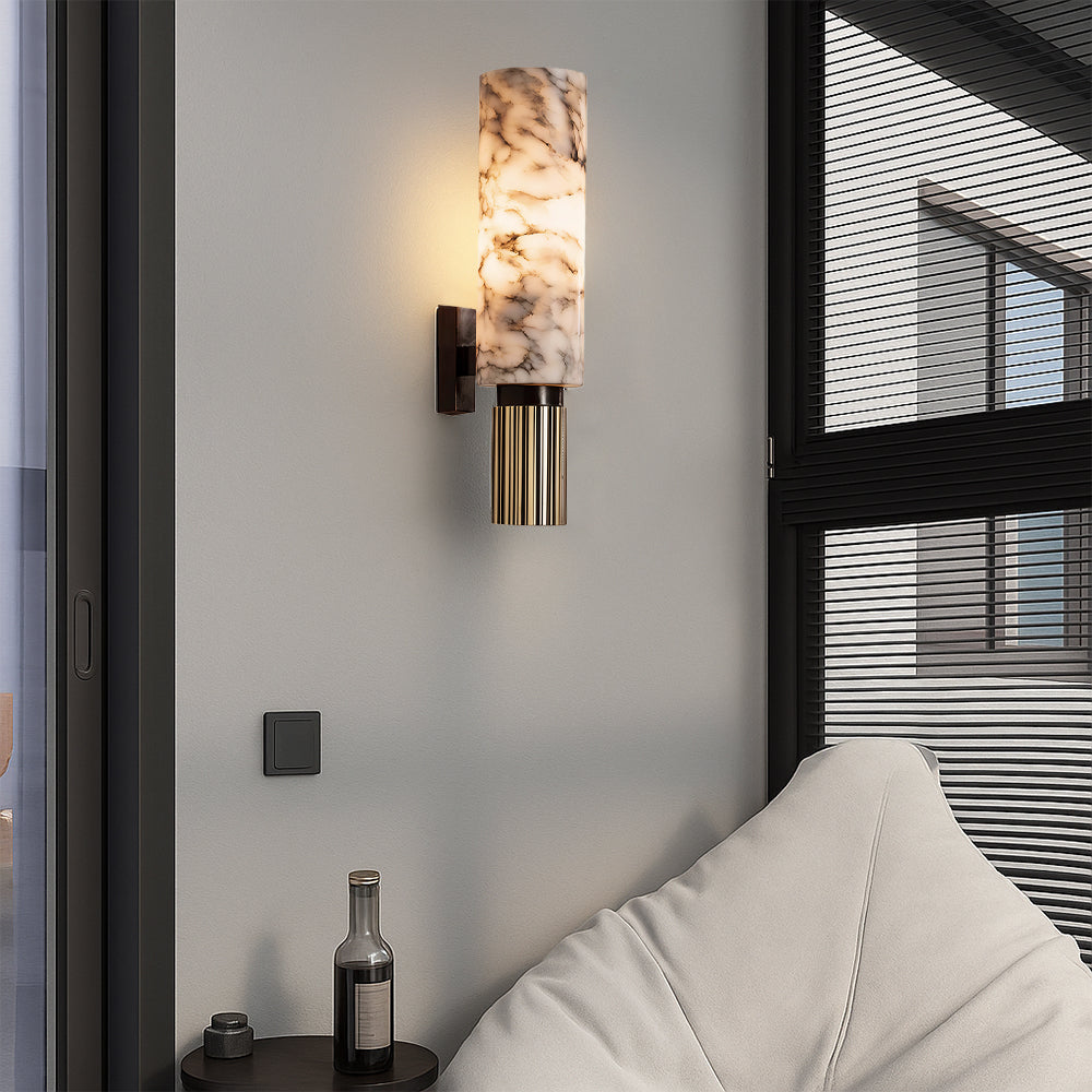 Eviora | Minimalist Copper Stone Wall Lamp for Modern Interiors