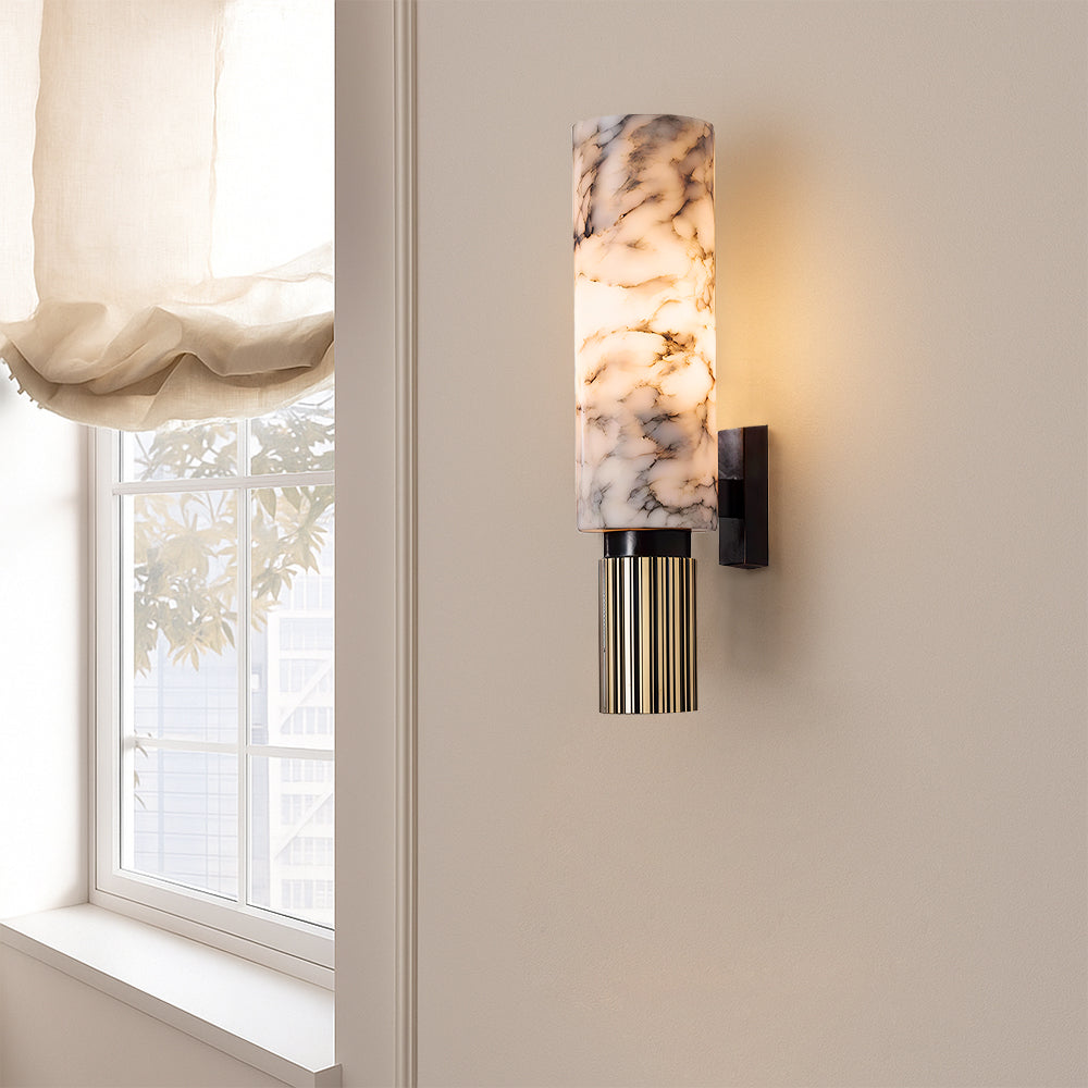 Eviora | Minimalist Copper Stone Wall Lamp for Modern Interiors