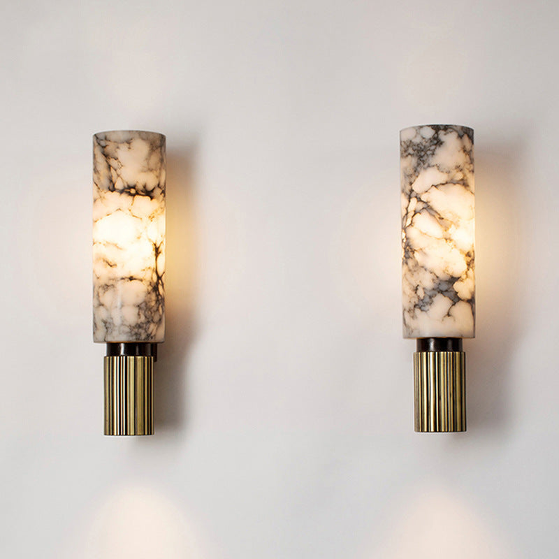 Eviora | Minimalist Copper Stone Wall Lamp for Modern Interiors