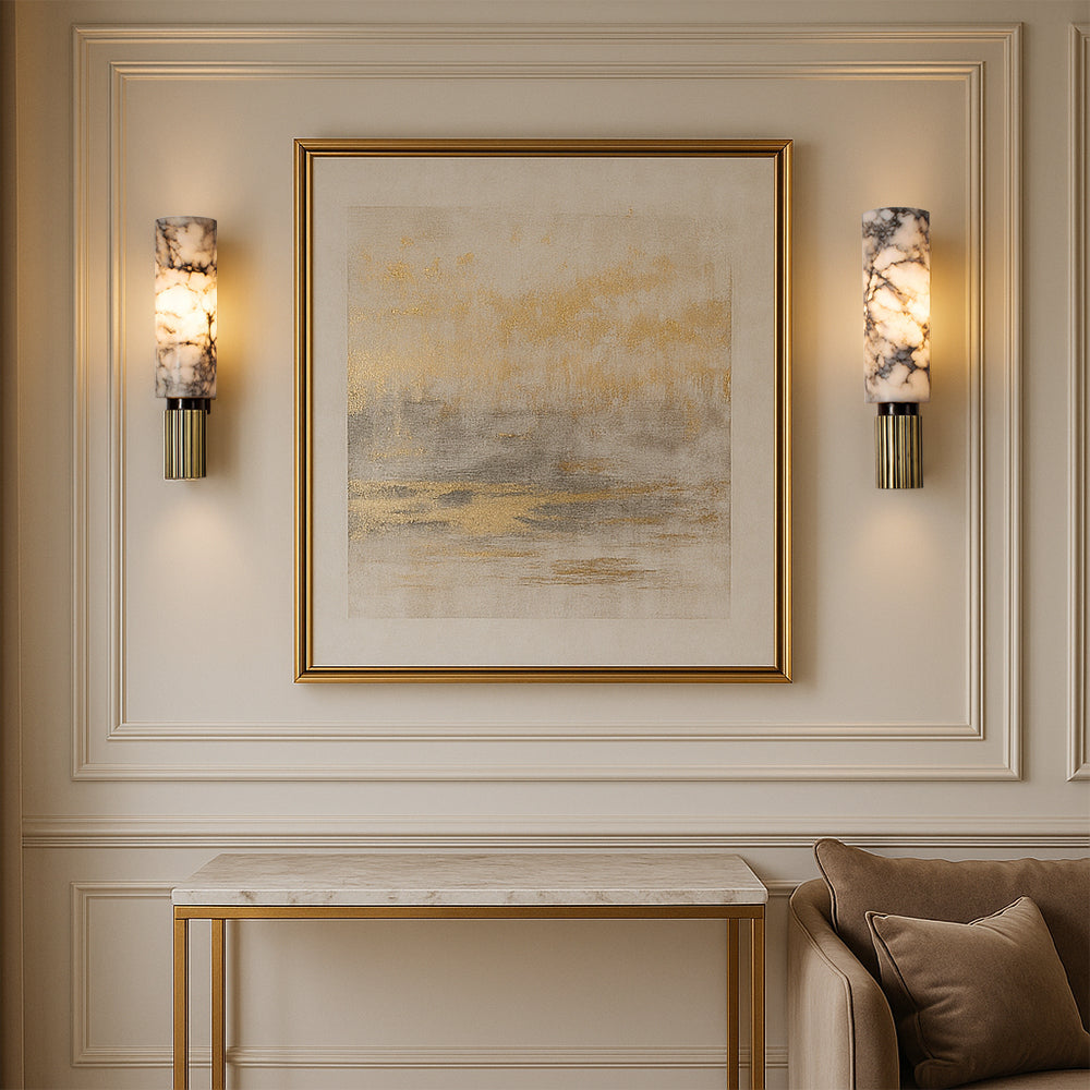 Eviora | Minimalist Copper Stone Wall Lamp for Modern Interiors