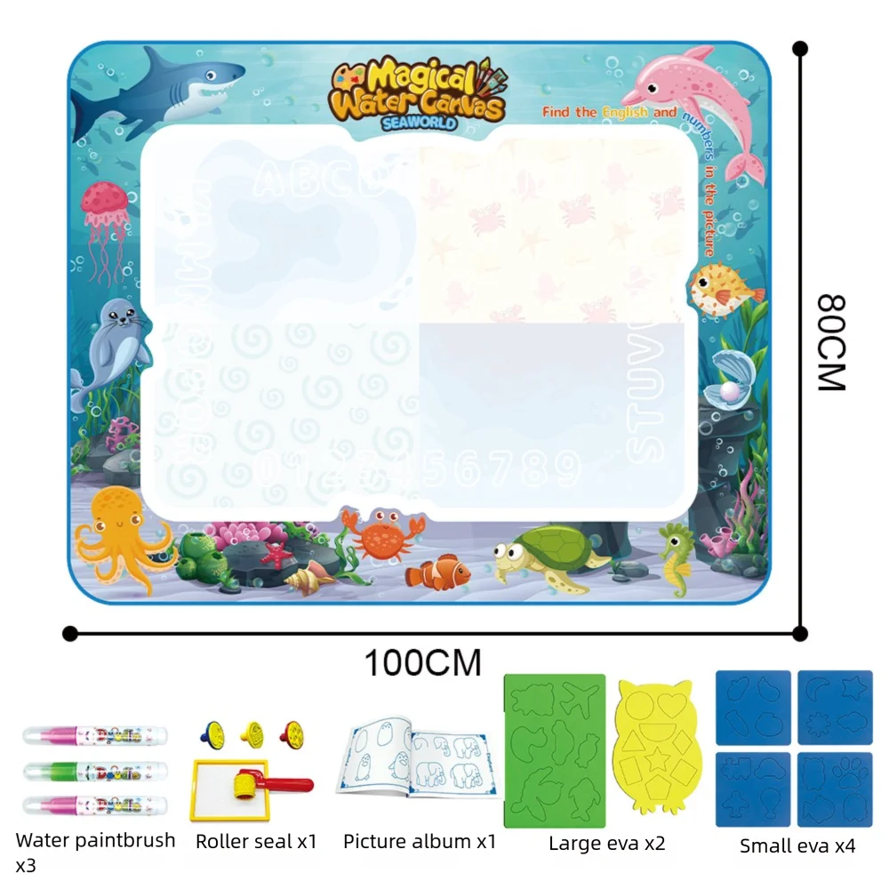 Extra Large Water Doodle Mat for Kids – Mess-Free Educational Doodle Mat with Multiple Themes