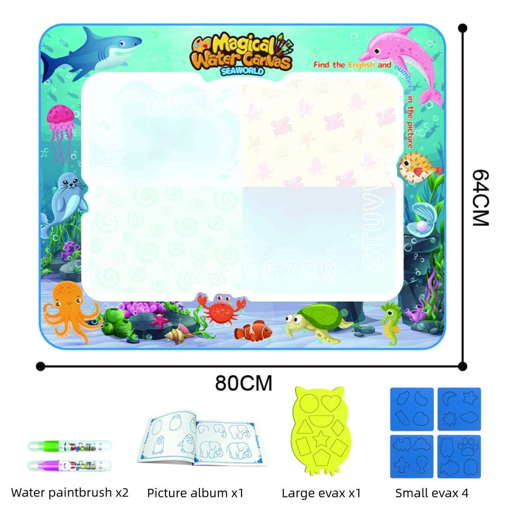 Extra Large Water Doodle Mat for Kids – Mess-Free Educational Doodle Mat with Multiple Themes