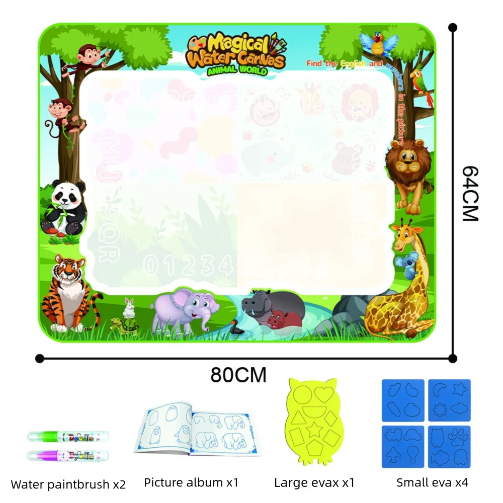 Extra Large Water Doodle Mat for Kids – Mess-Free Educational Doodle Mat with Multiple Themes