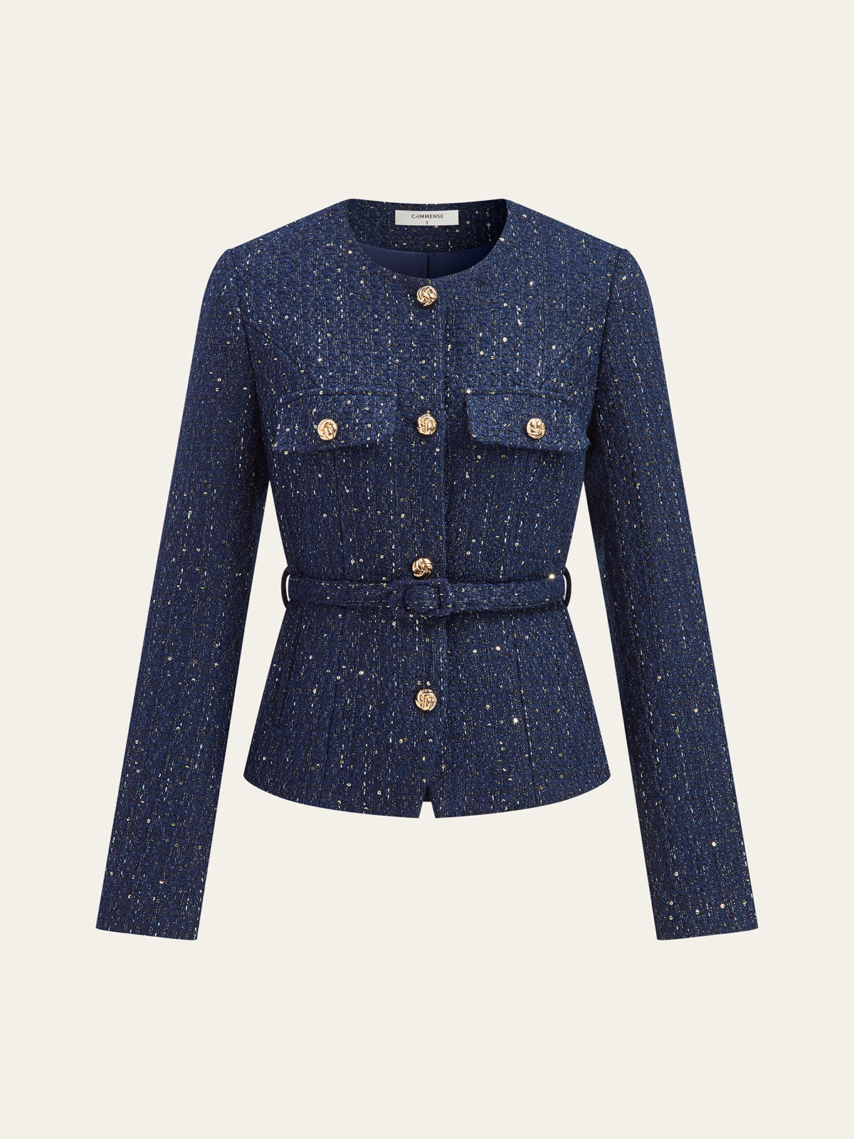 Felicity | Modern Metallic Button Tweed Jacket
