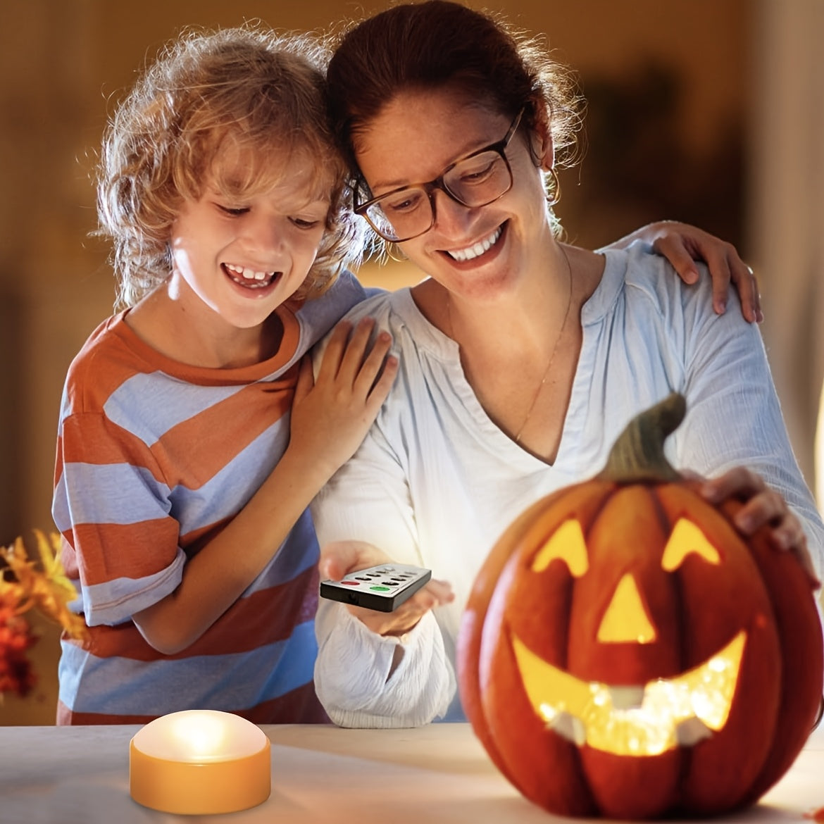 Jack-O’-Lantern Flameless Lights – LED Battery Operated Tea Candle