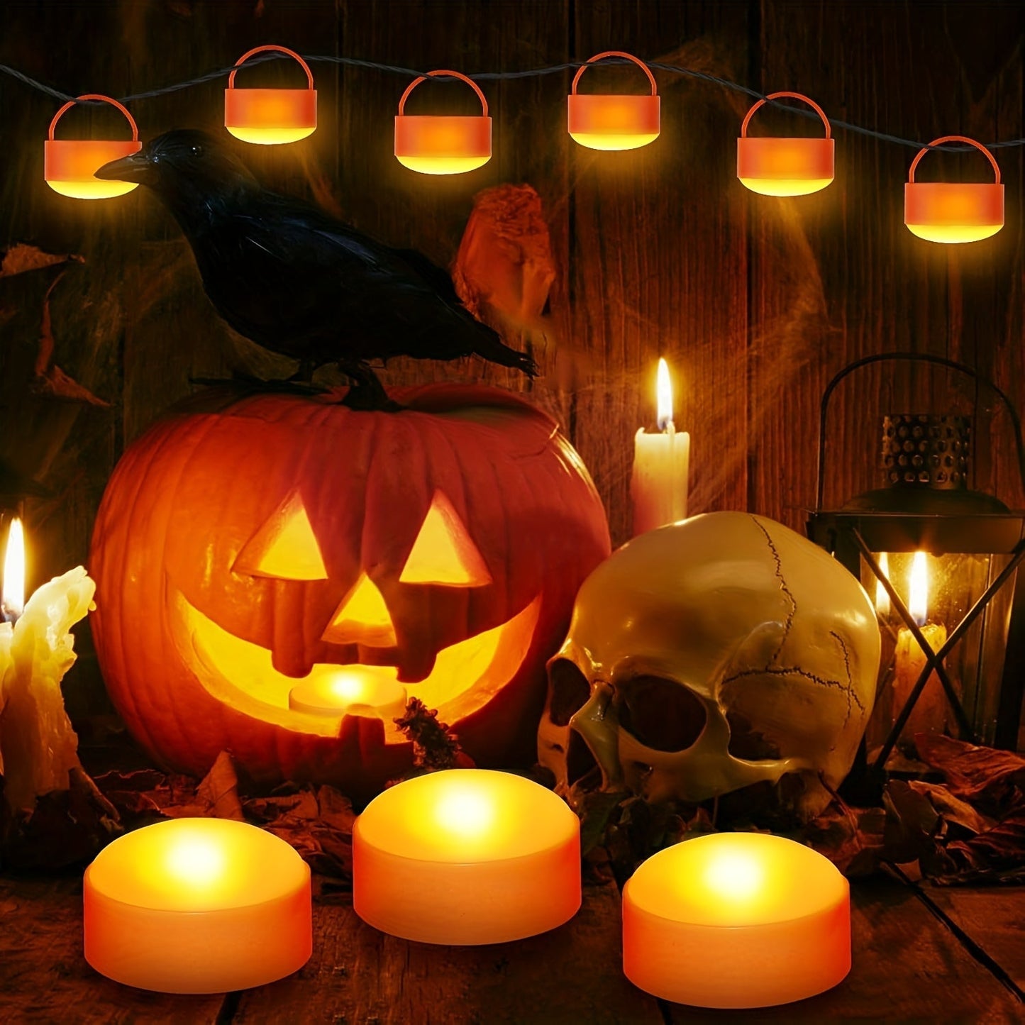 Jack-O’-Lantern Flameless Lights – LED Battery Operated Tea Candle